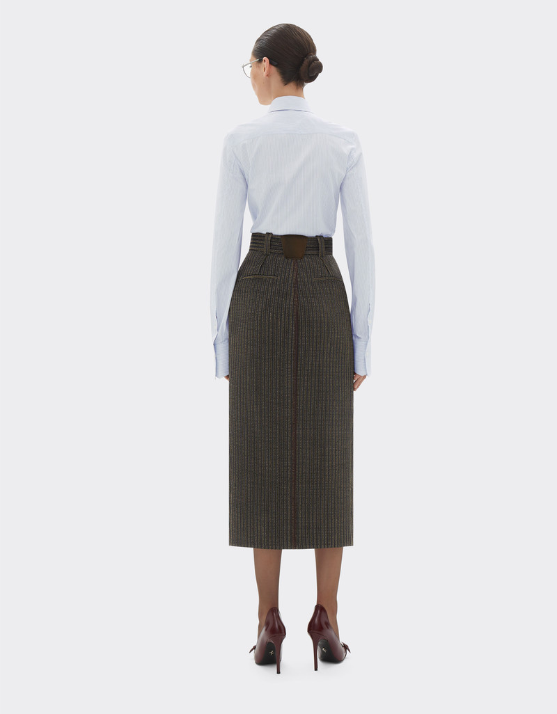 Skirt in pinstripe wool 4