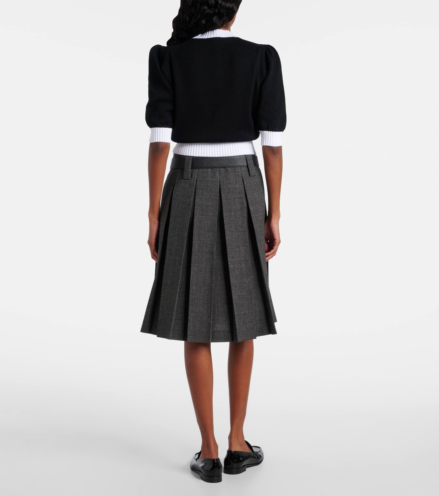 Waffle-knit cropped cotton sweater - 3