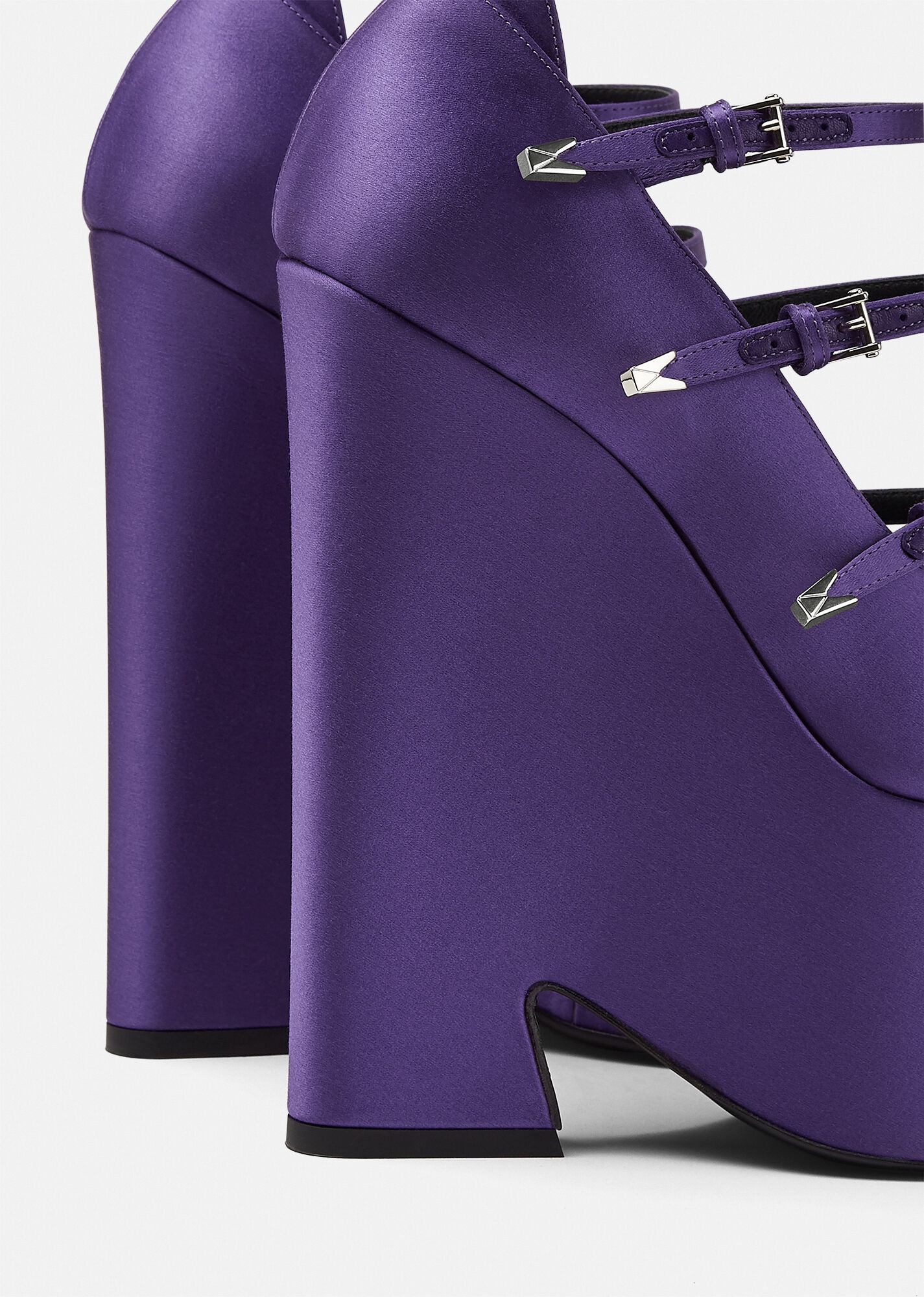VERSACE Tempest Satin Platform Pumps | REVERSIBLE