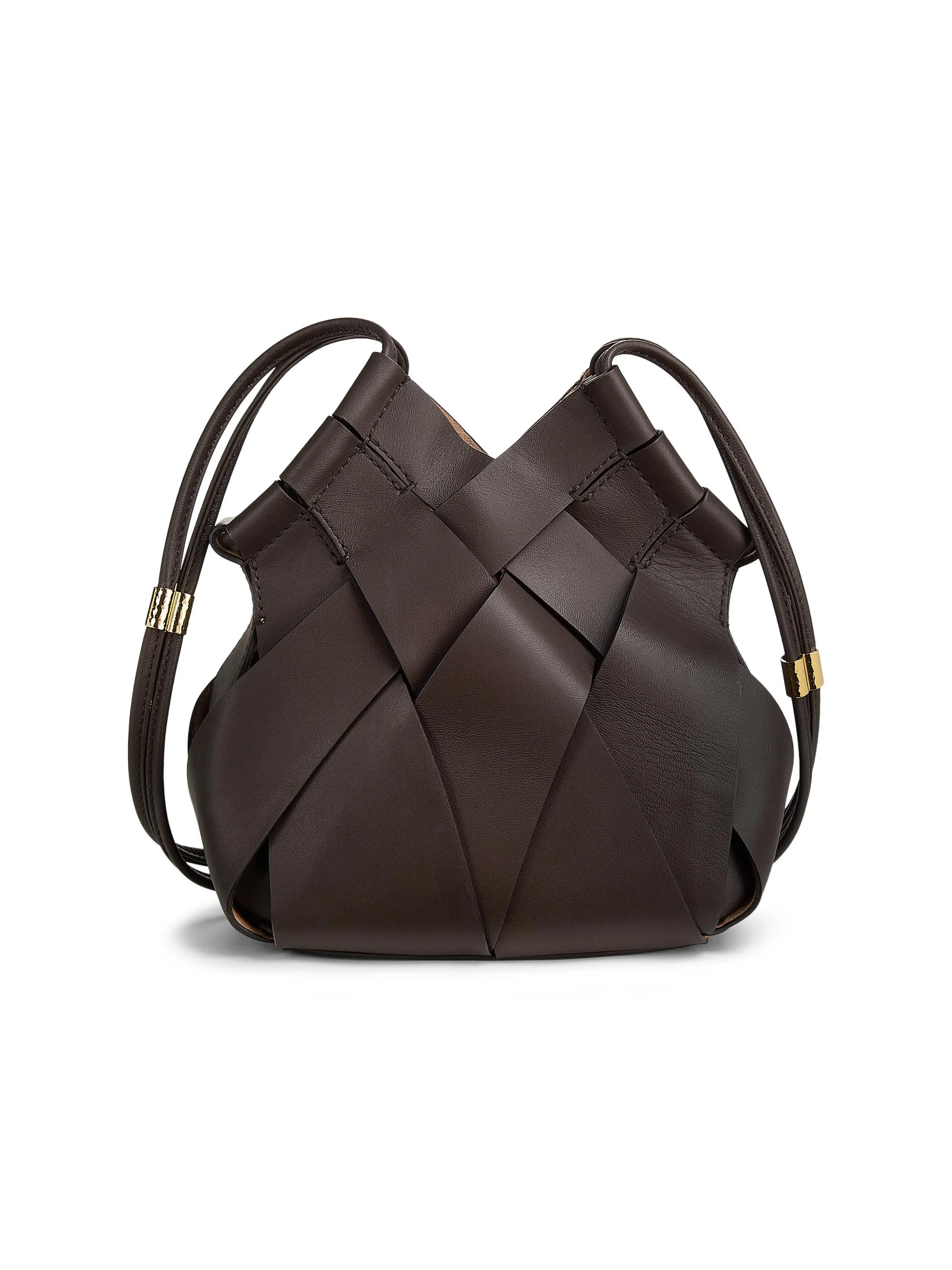 Women's Charlotte Woven Leather Crossbody Bag - Wenge - 1