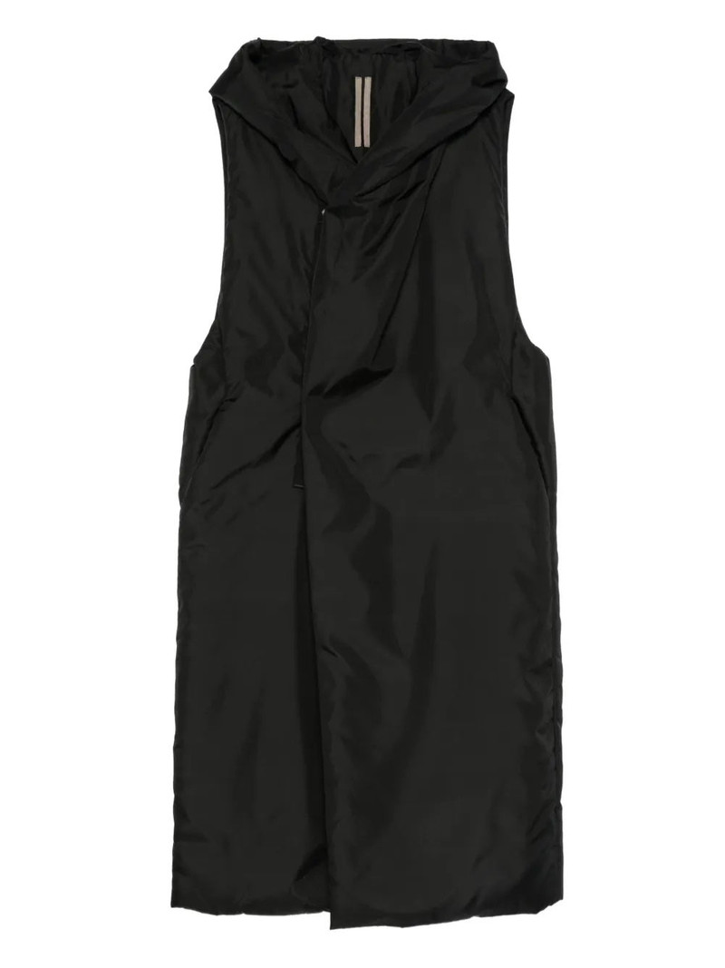 WOVEN SLEEVELESS PADDED COAT - HOODED LINER 1