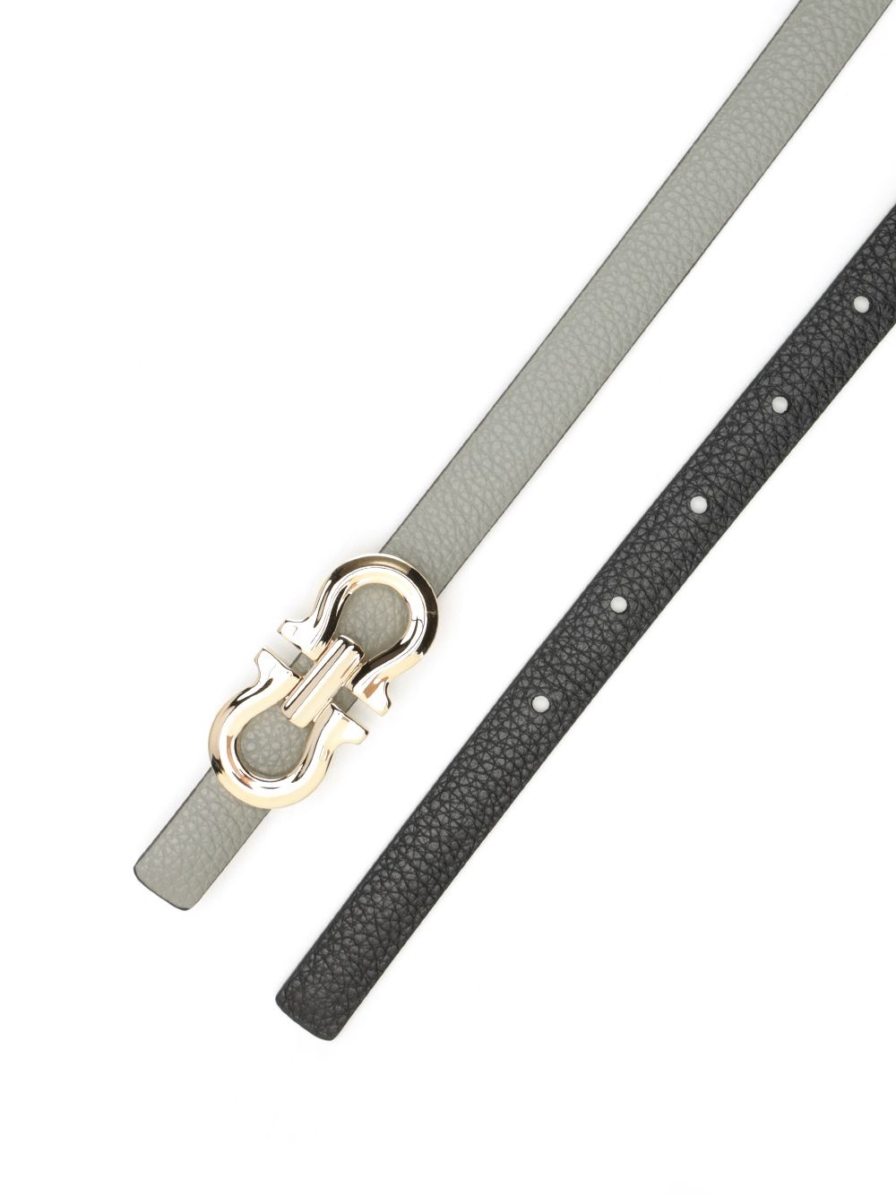 Gancio Contour Reversible Belt 1,5 Cm Ash Grey/Black Belts Grey - 2