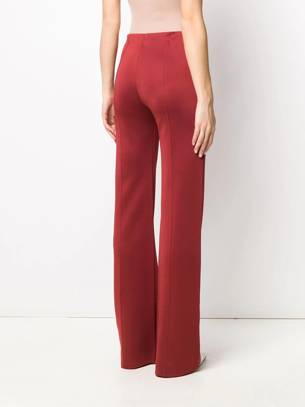 piped seams flared trousers - 4