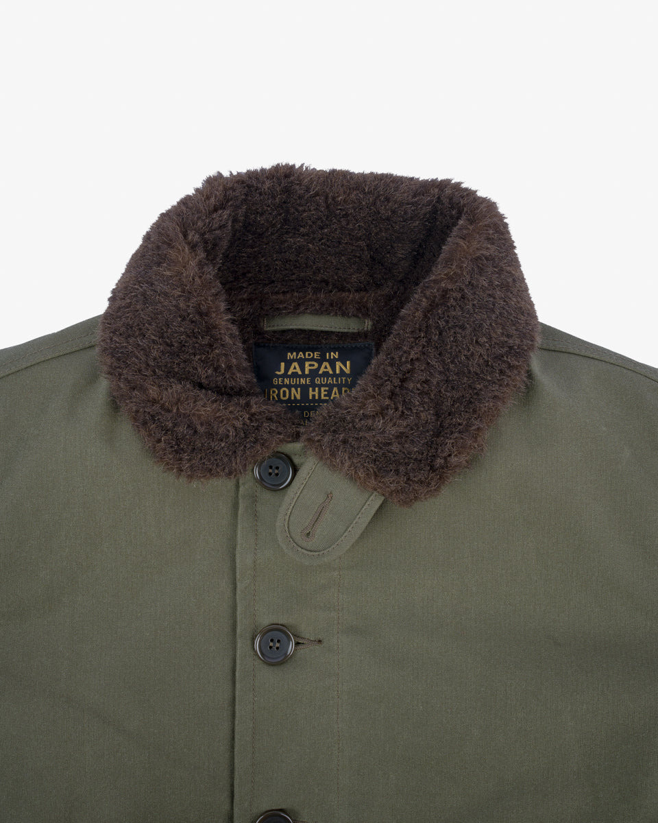IHM-37-GRN Oiled Whipcord N1 Deck Jacket - Army Green - 7