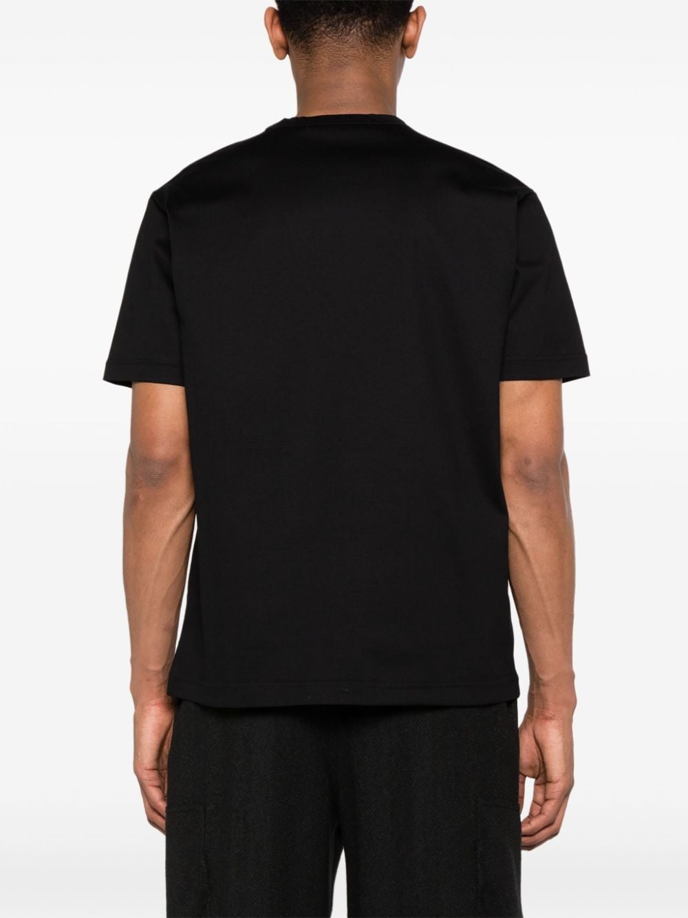 draped-panel cotton T-shirt - 4