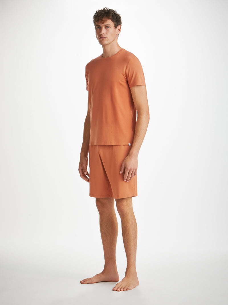 Men's Lounge Shorts Basel Micro Modal Stretch Terracotta - 3