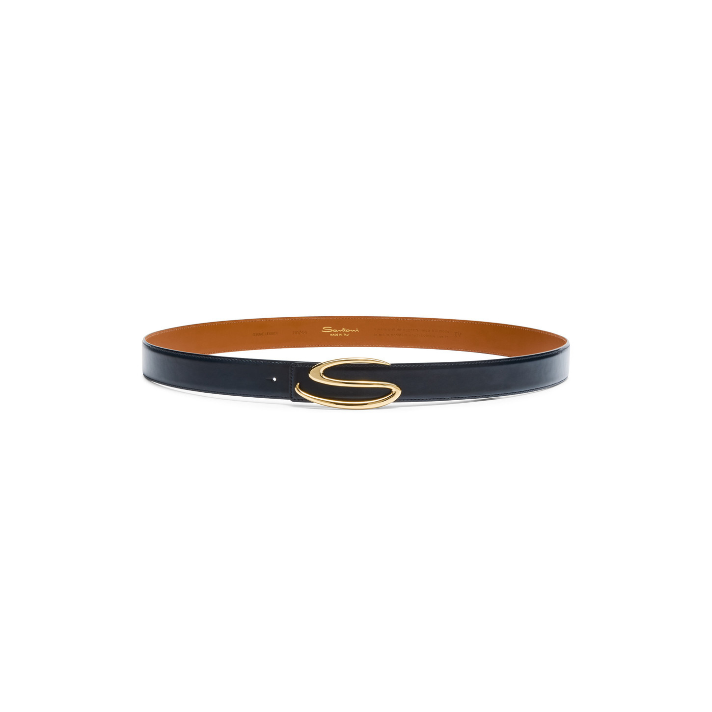 Blue leather belt strap - 3