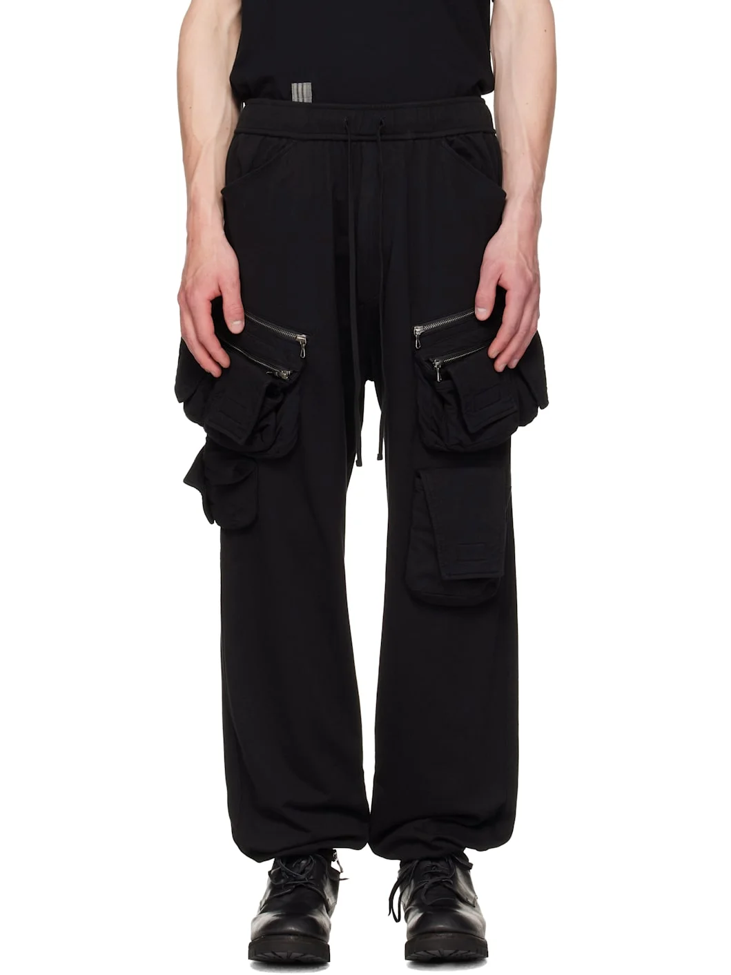 Black Tactical Jogger Cargo Pants - 1