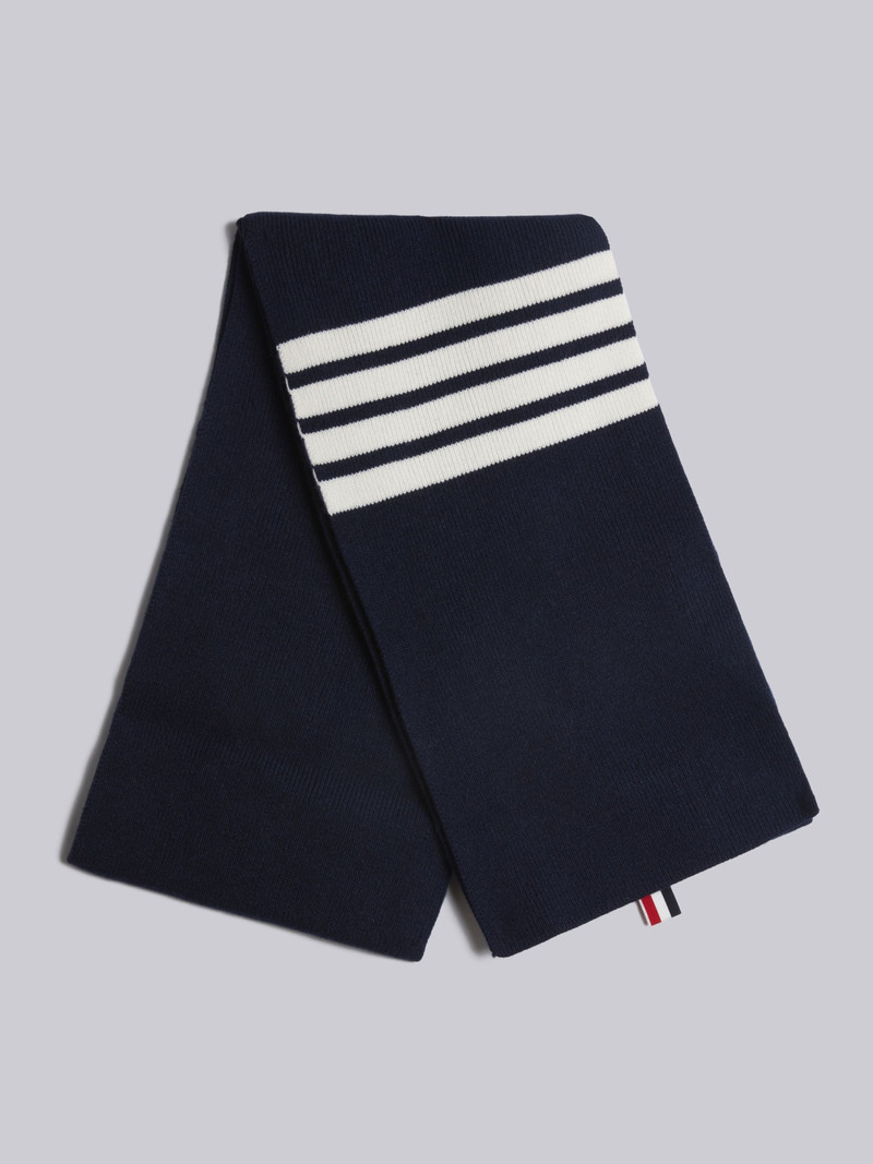 Thom Browne 4-Bar stripe cashmere scarf outlook