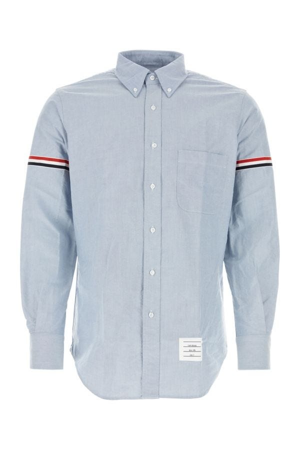 Thom Browne Man Light-Blue Piquet Shirt - 1