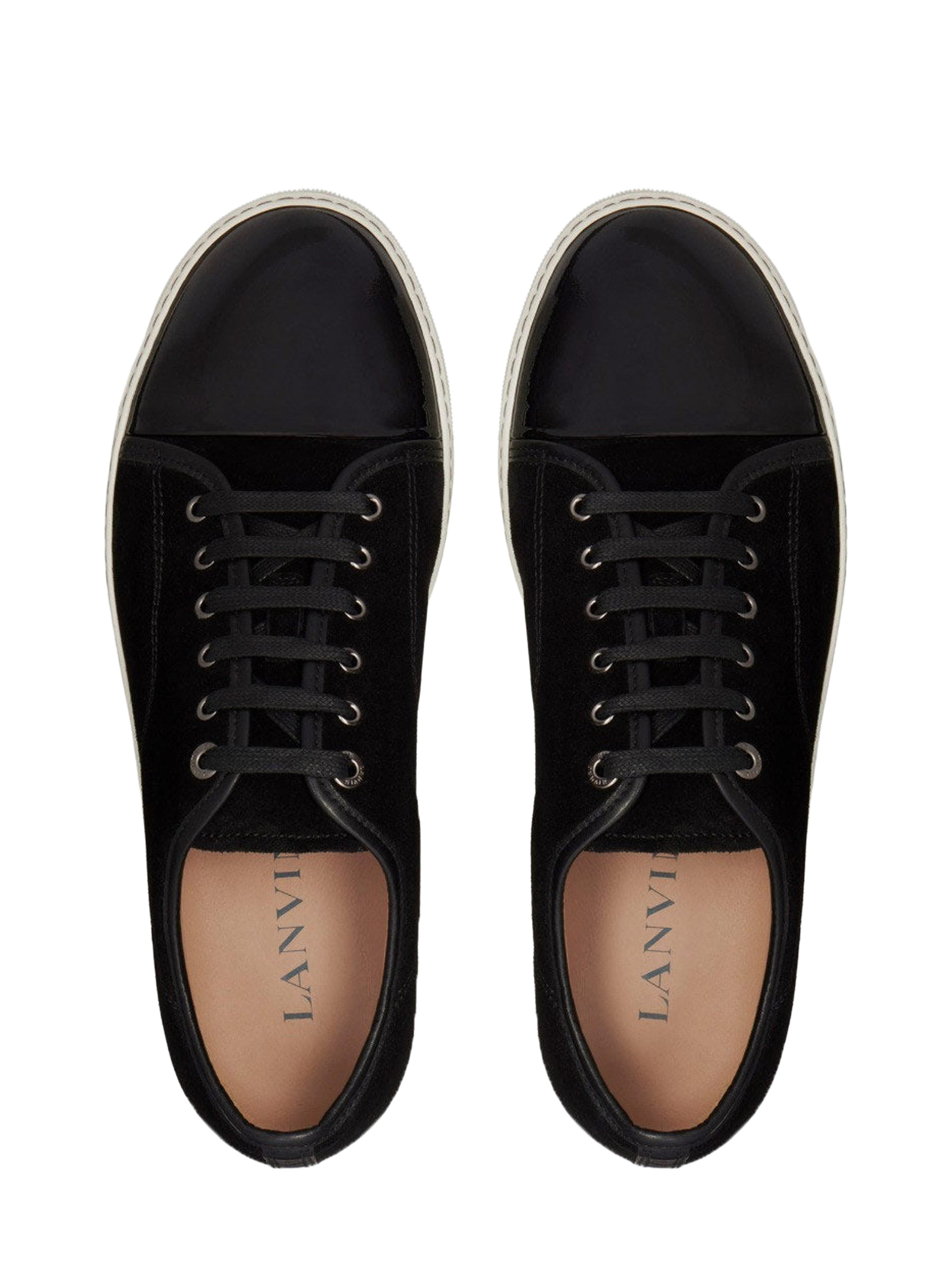 Lanvin Dbb1 Suede And Patent Leather Sneakers in Black at Nordstrom - 5