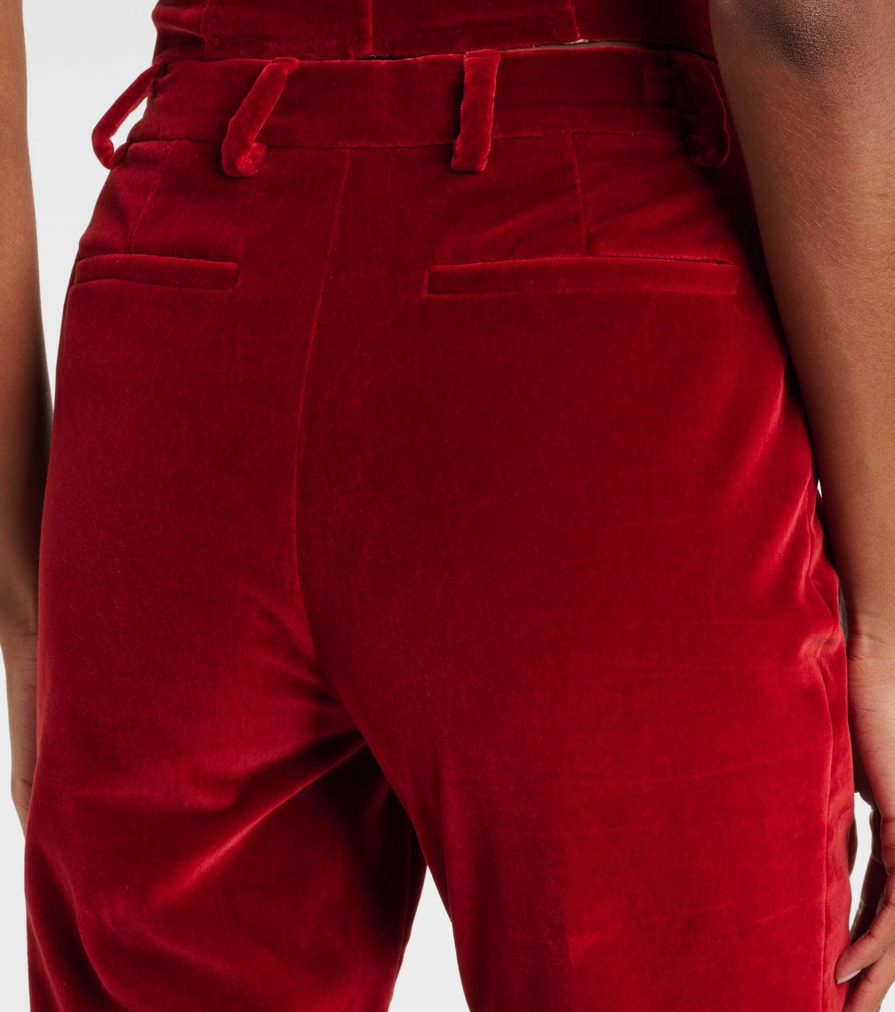 Cotton velvet flared pants - 5