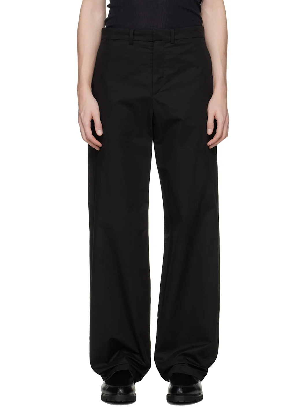 Black Cotton Trousers - 1