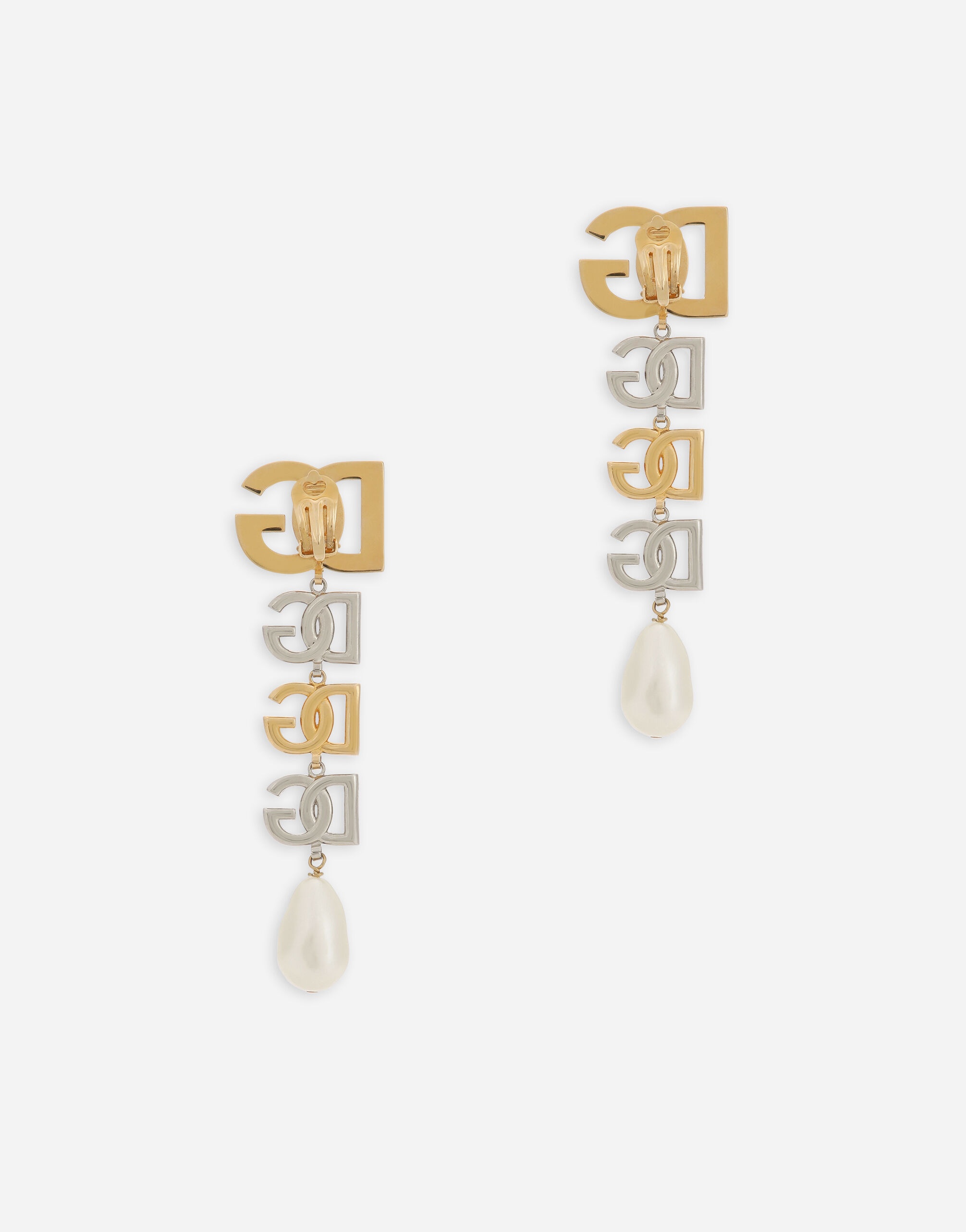 Drop earrings with two-tone DG multi-logo - 2
