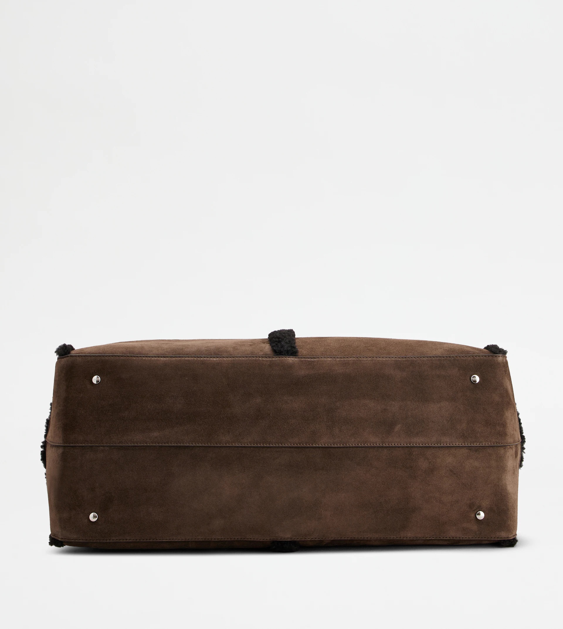 TOD'S DI BAG IN SUEDE AND SHEARLING LARGE - BROWN - 4