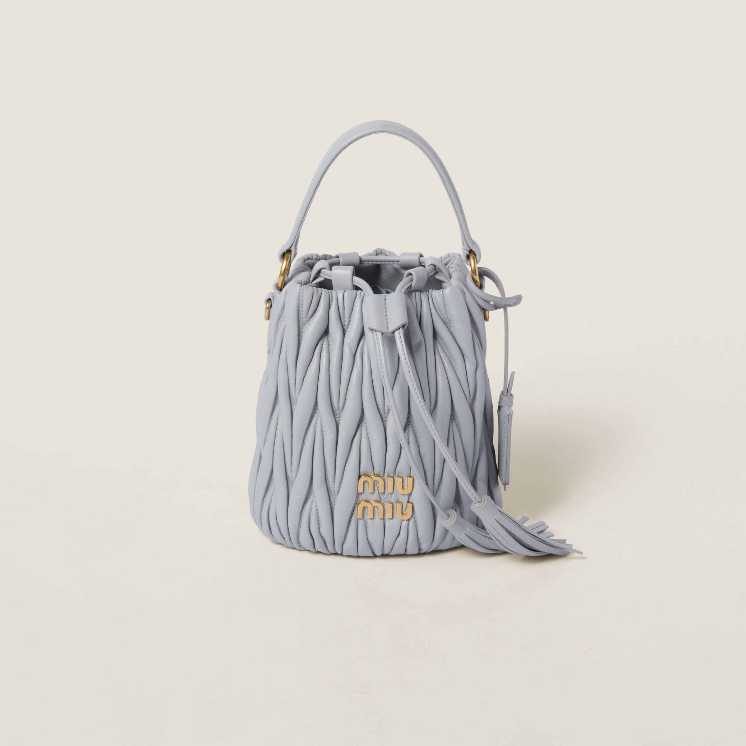 Matelassé nappa leather bucket bag - 1