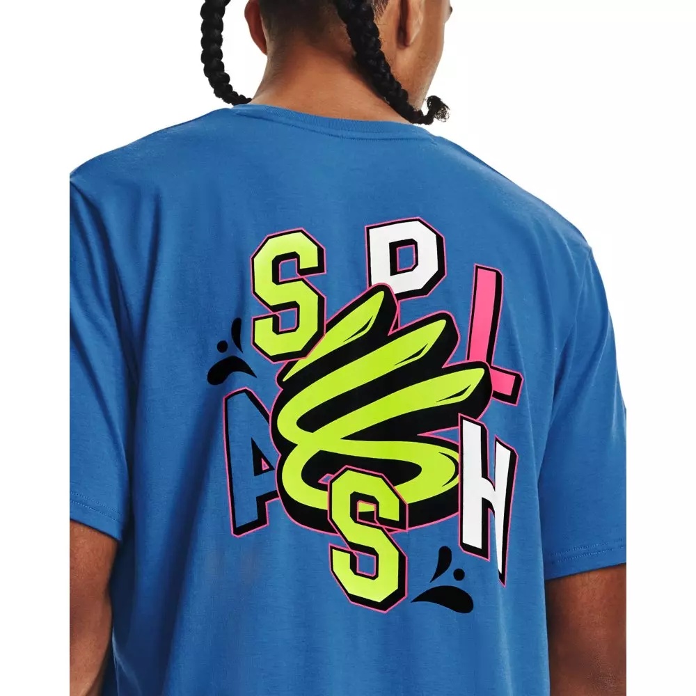 Men's Curry Splash Party Short-Sleeve T-Shirt-Blue/White - 4