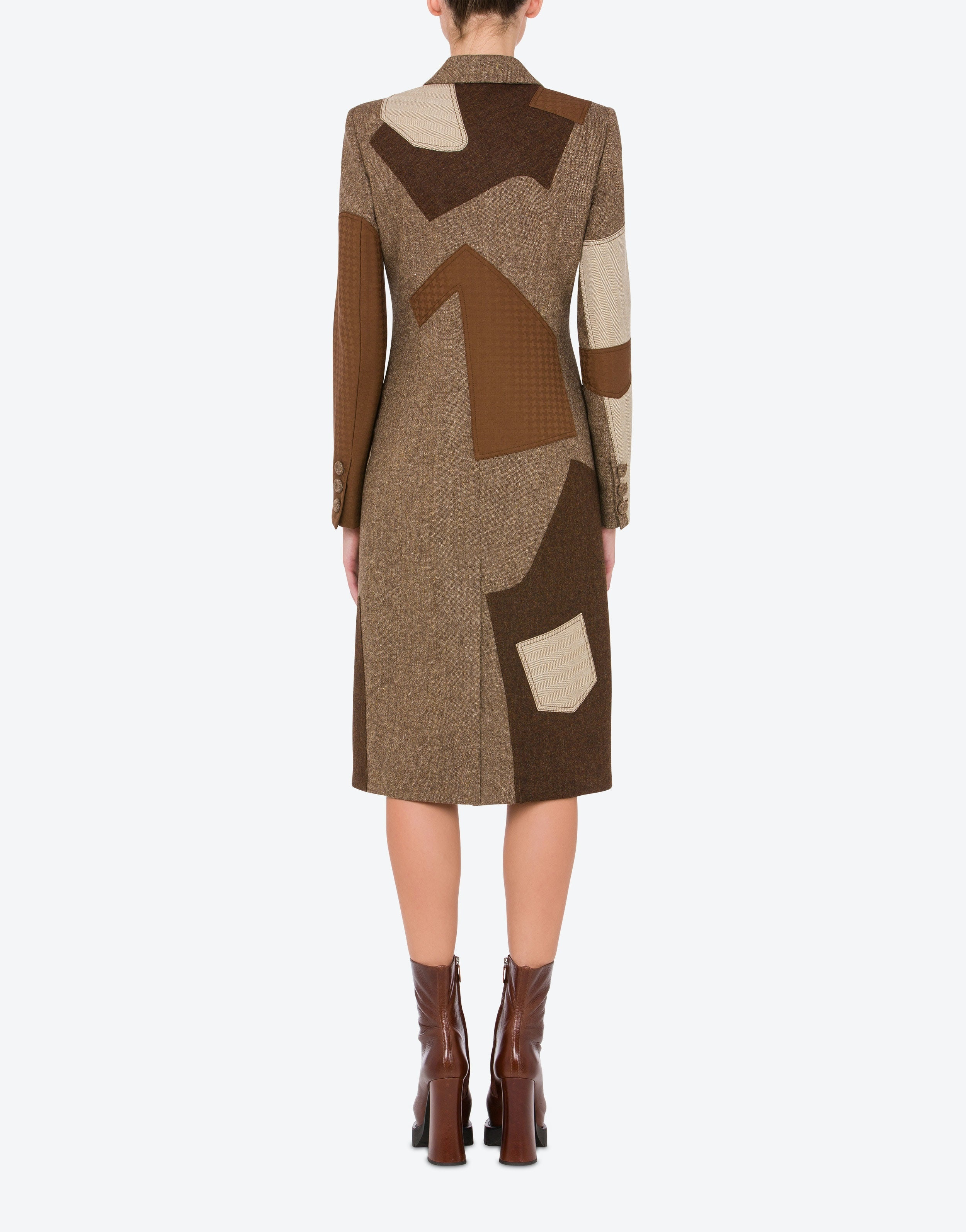 PATCHWORK WOOL BLEND COAT - 3