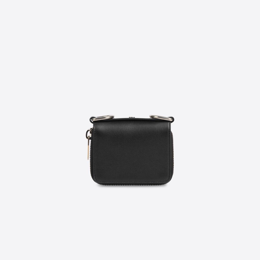 Men's Bondage Bifolded Compact Wallet With Chain in Black - 2