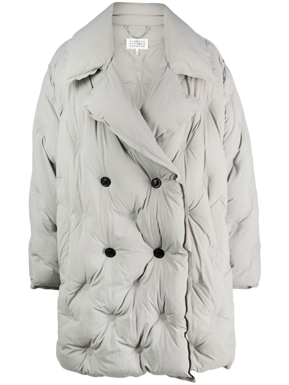 peak lapel padded coat - 1