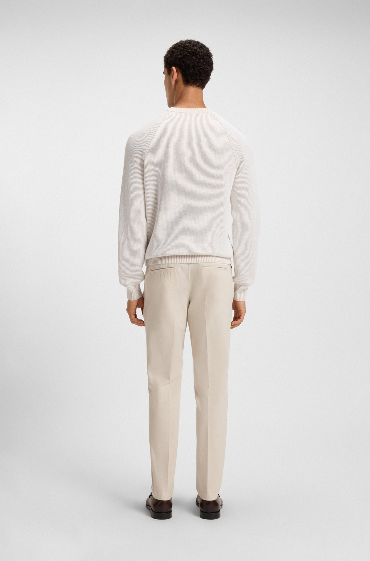 COTTON-LINEN SWEATER WITH STRIPED KNIT - 5