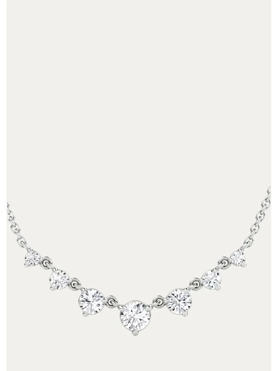 14K White Gold Lab-Grown Diamond Linked Tennis Necklace - 1