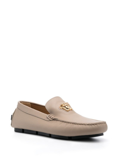 VERSACE Medusa-plaque round-toe loafers outlook