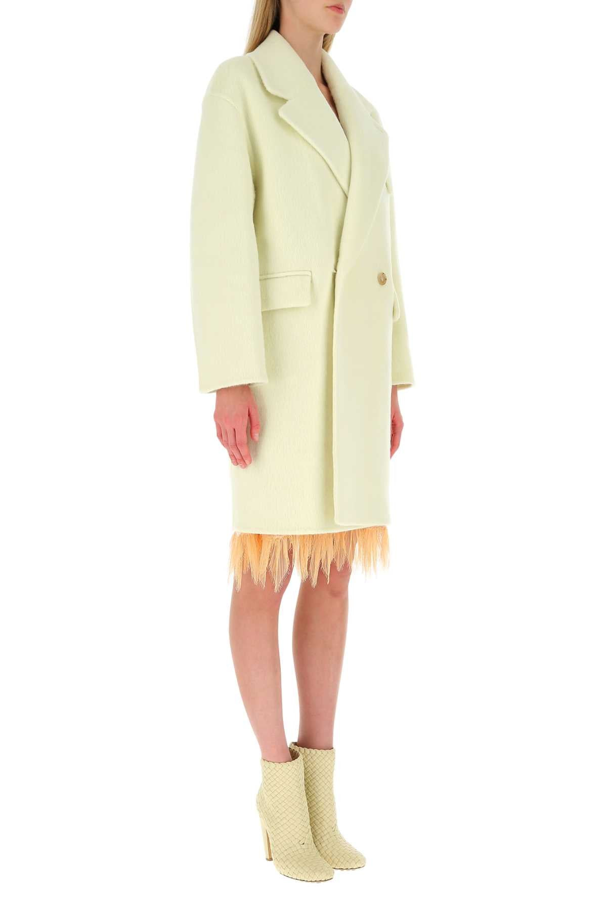Bottega Veneta Women Ivory Wool Blend Coat - 3