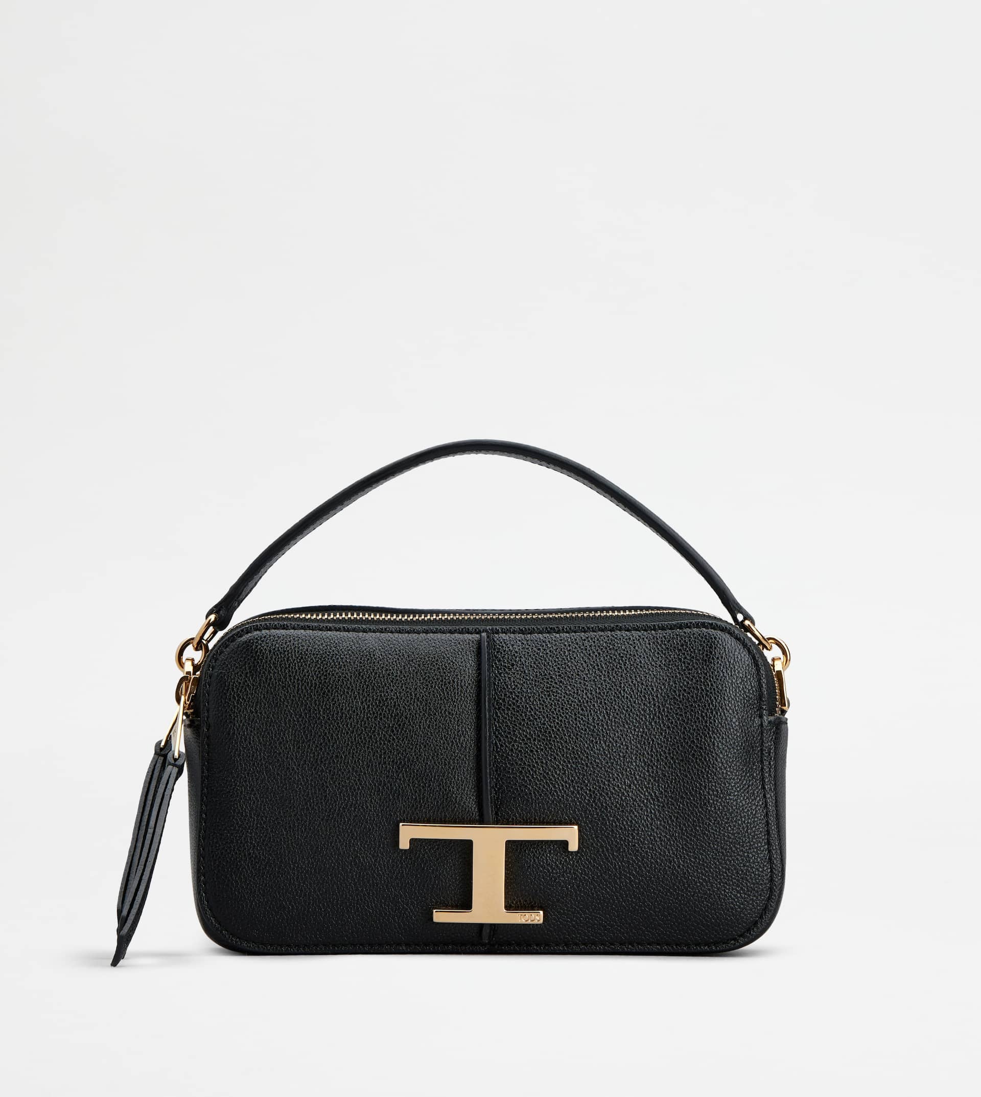 T TIMELESS CAMERA BAG IN LEATHER MINI - BLACK - 1