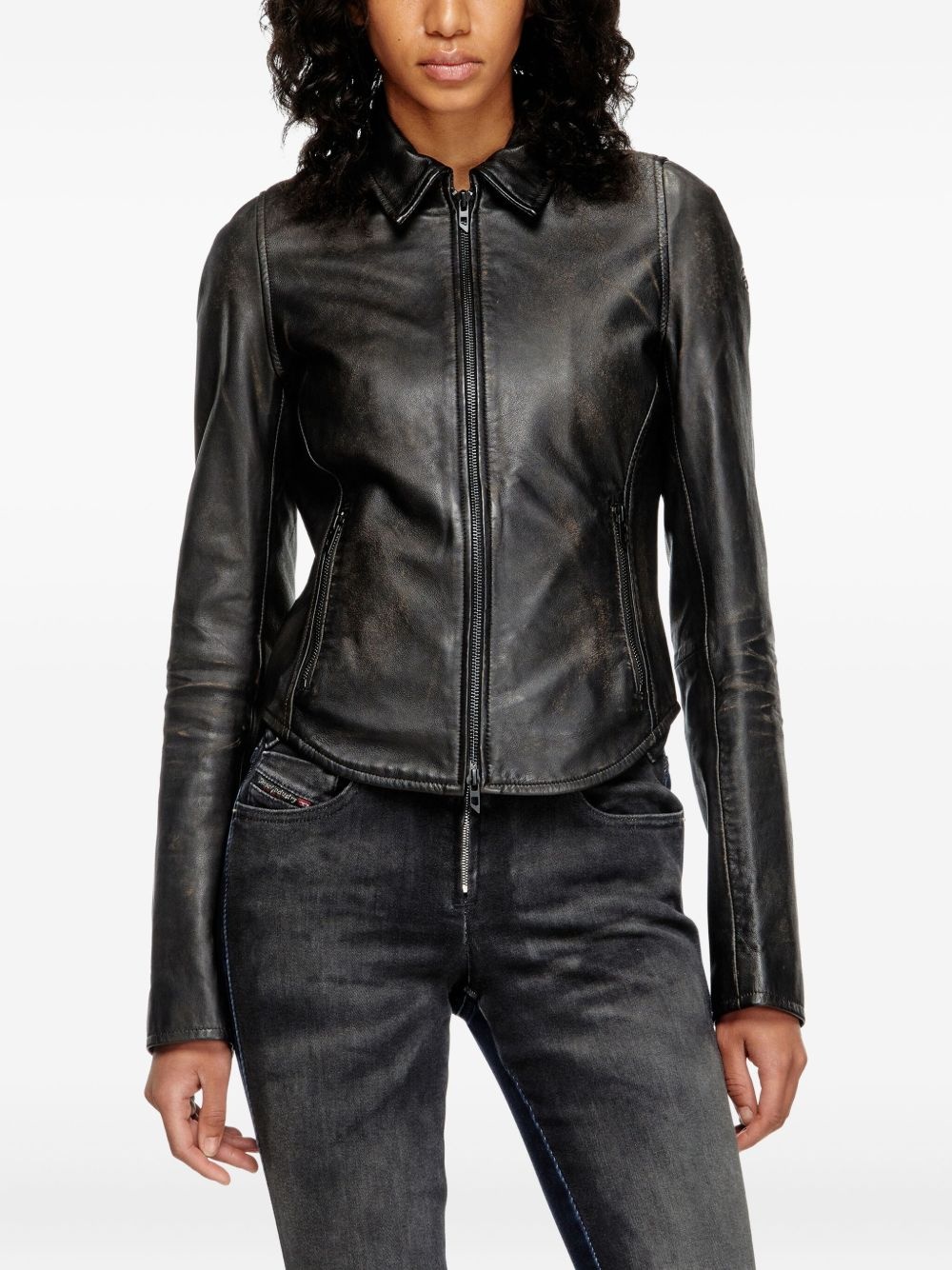 L-Egrad zip-front shearling jacket - 3