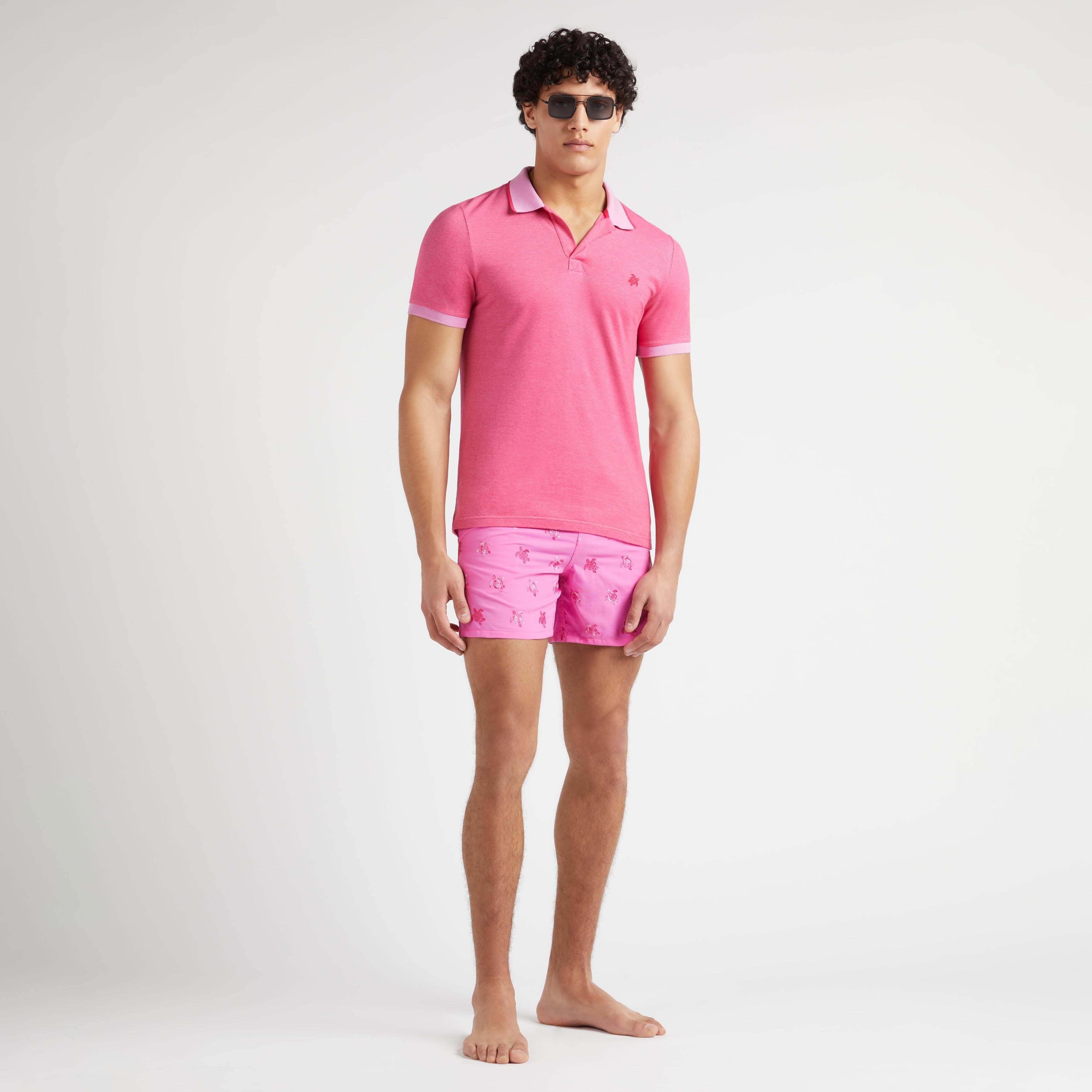 Men Swim Trunks Embroidered Micro Ronde des Tortues Diagonale - Limited Edition - 5