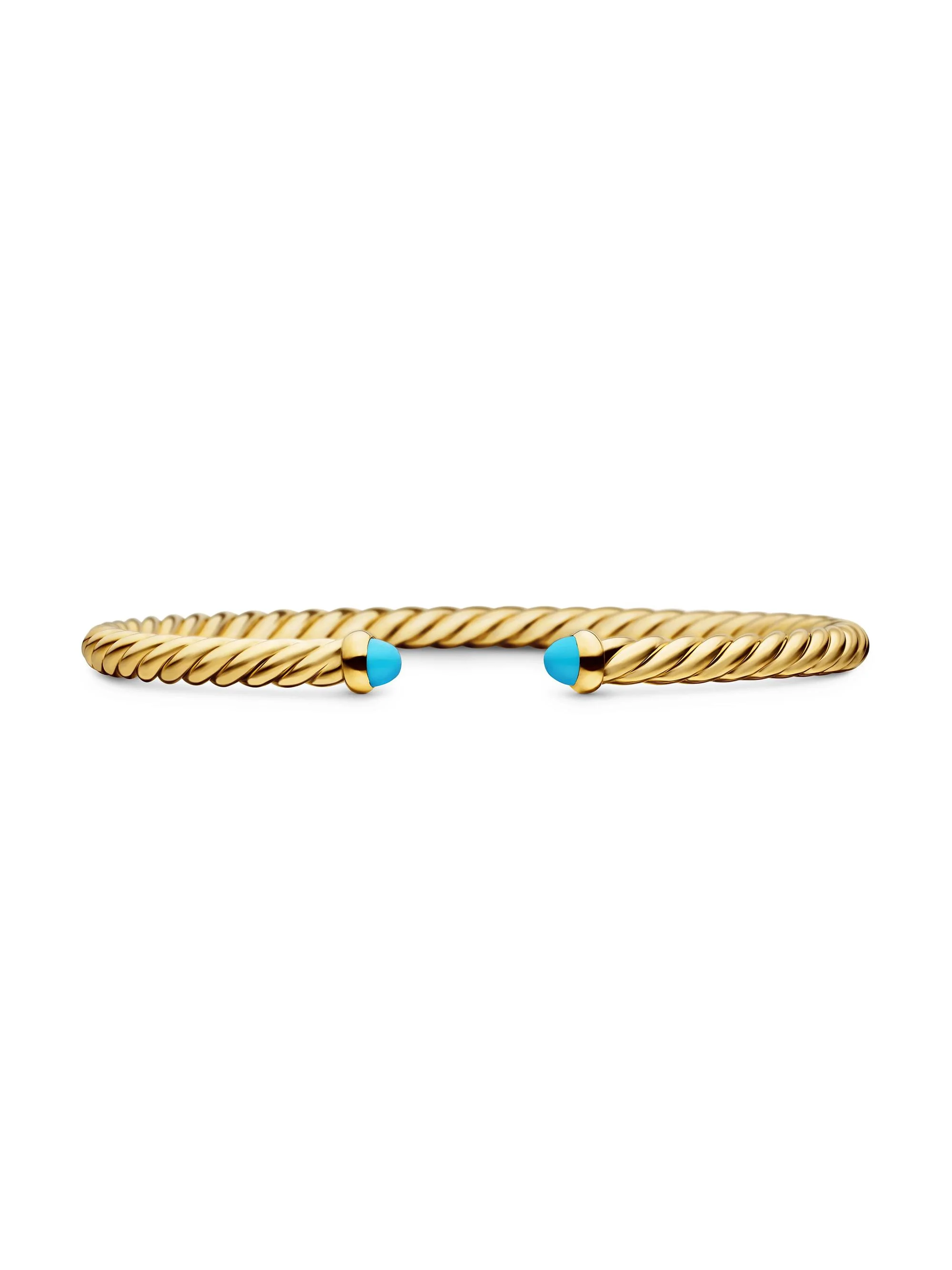 Women's Modern Cablespira Bracelet in 18K Yellow Gold - Turquoise - 1