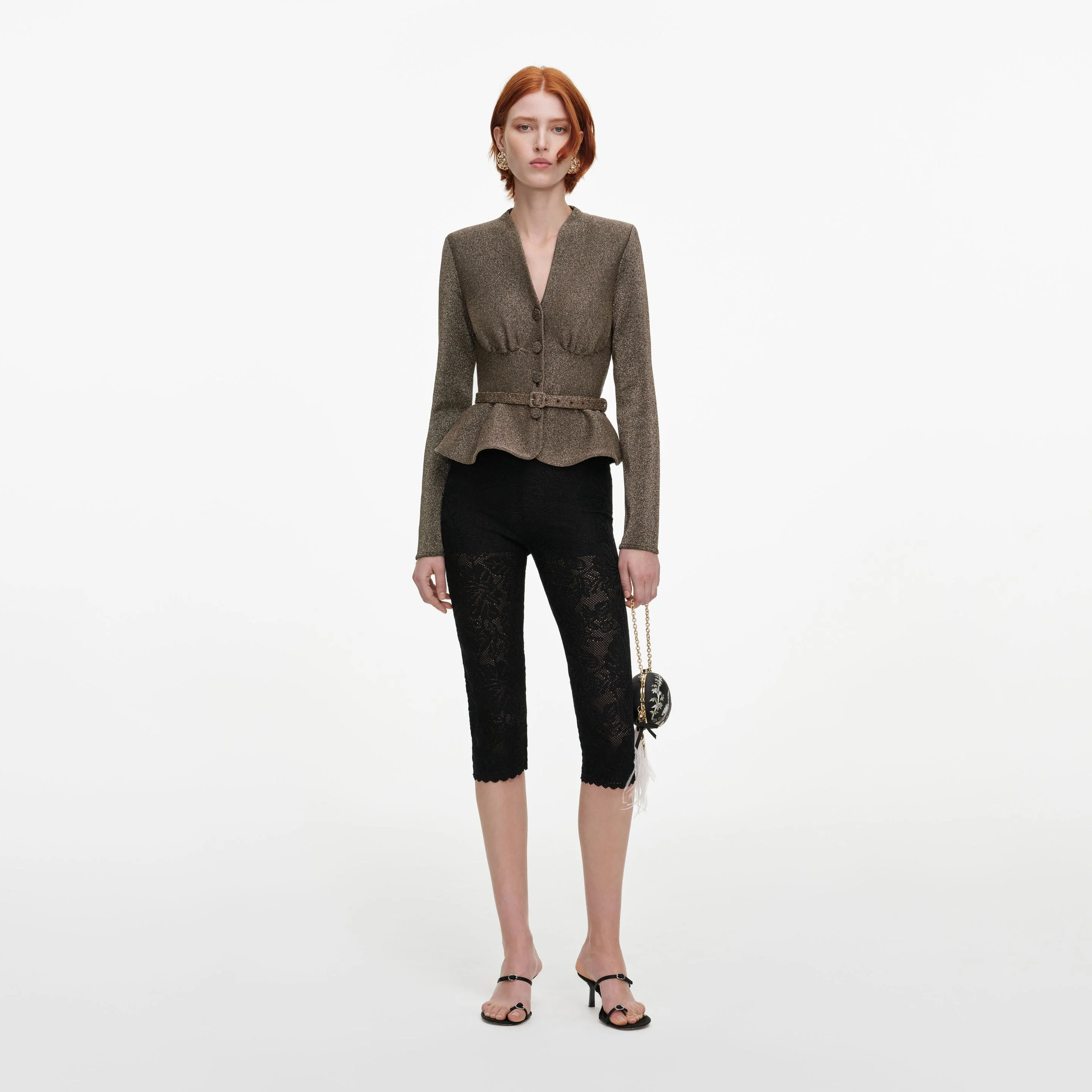 Bronze Tailored Knit Top - 1