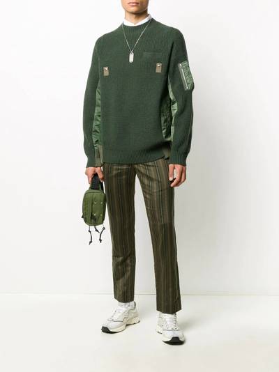 sacai shell-panelled jumper outlook