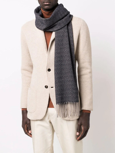 Canali fringed cashmere scarf outlook