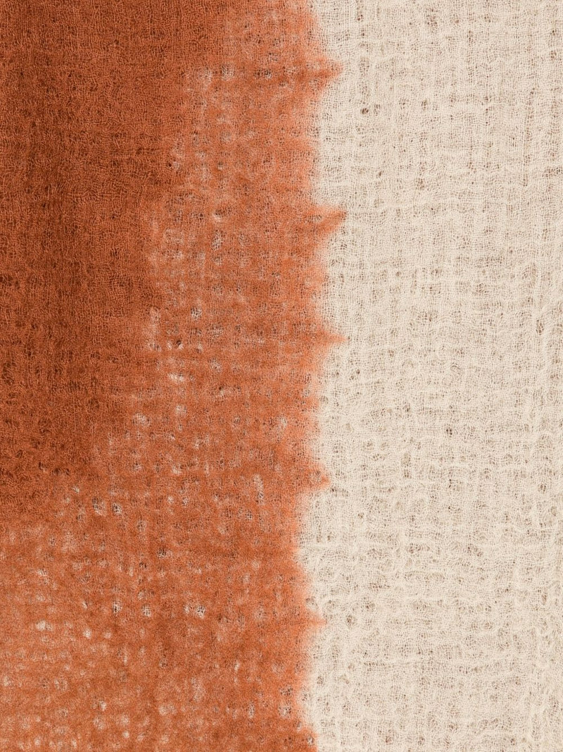 SUZUSAN dip-dye fringed scarf outlook