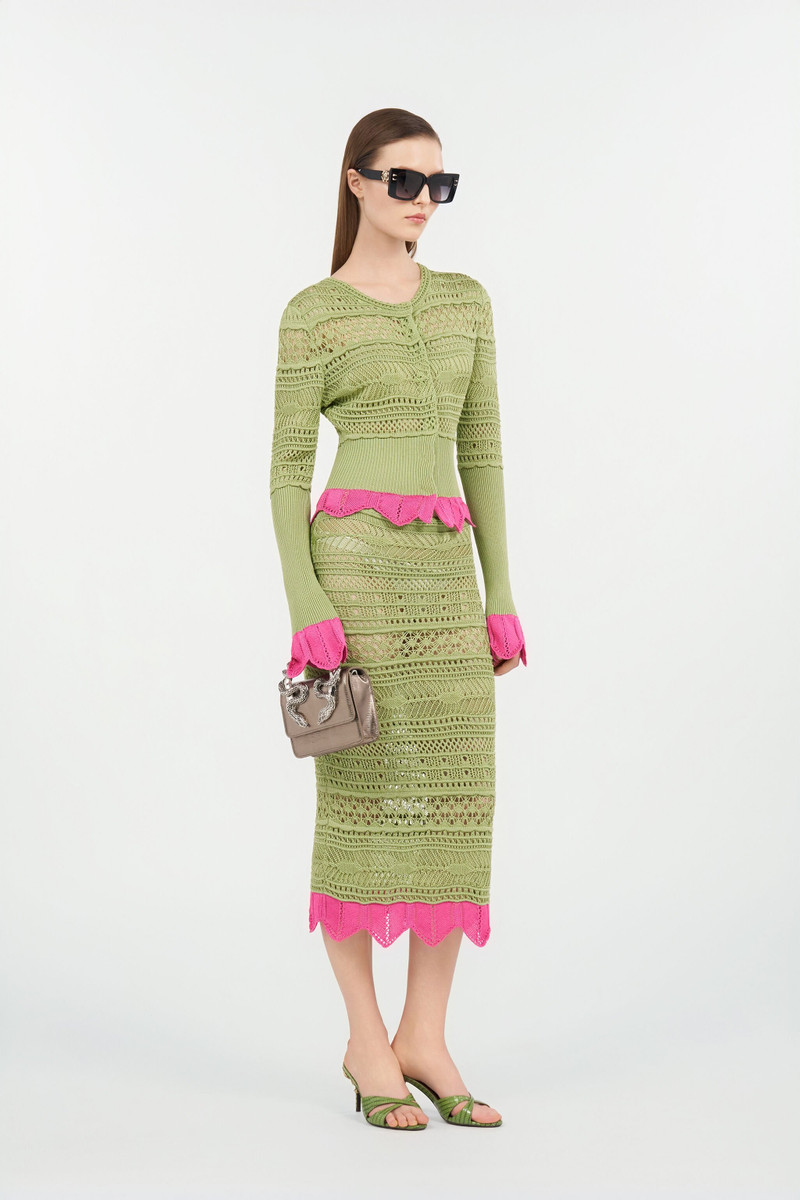 Roberto Cavalli Knit cardigan with contrast details outlook