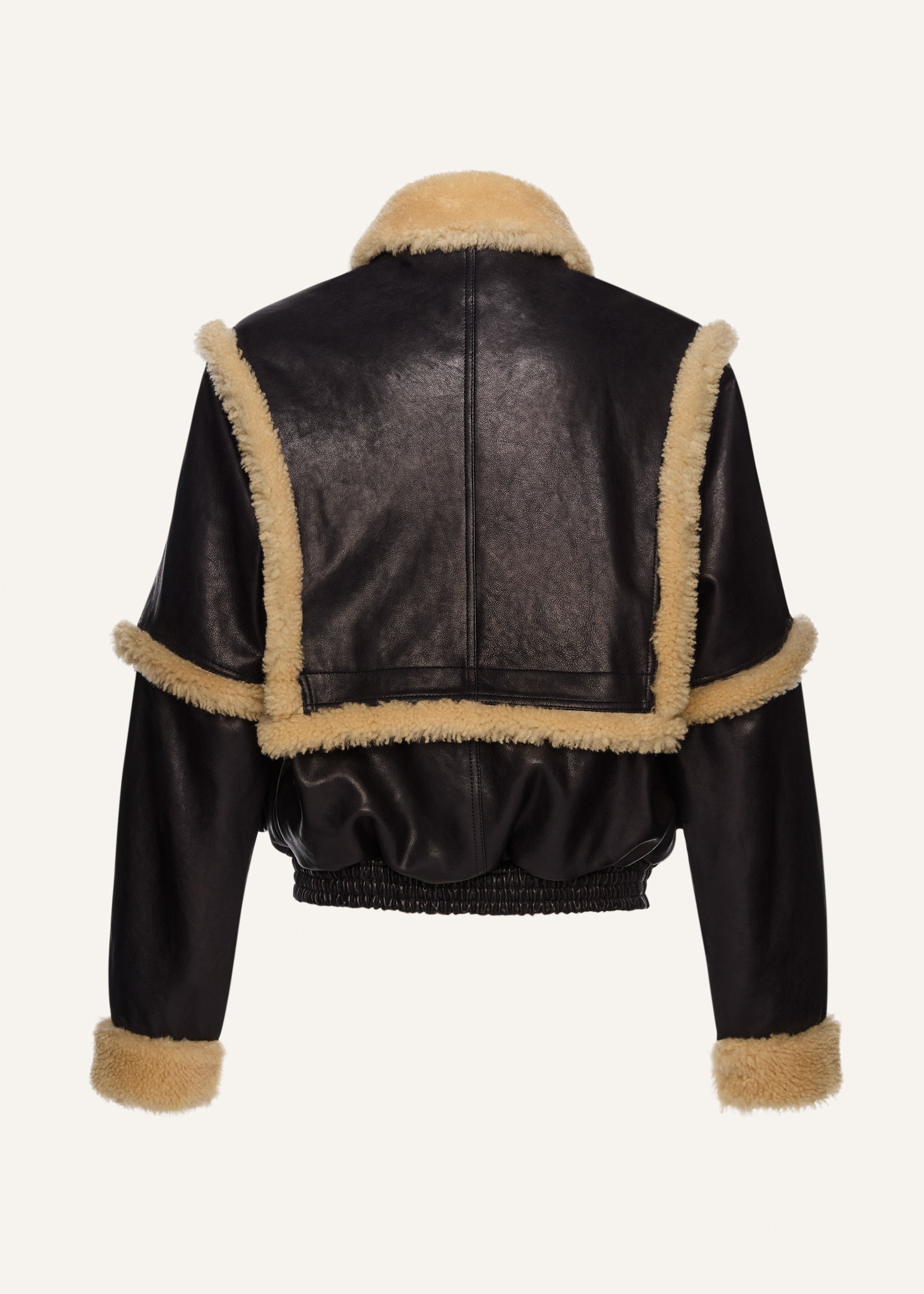 Shearling bomber jacket in navy - 2