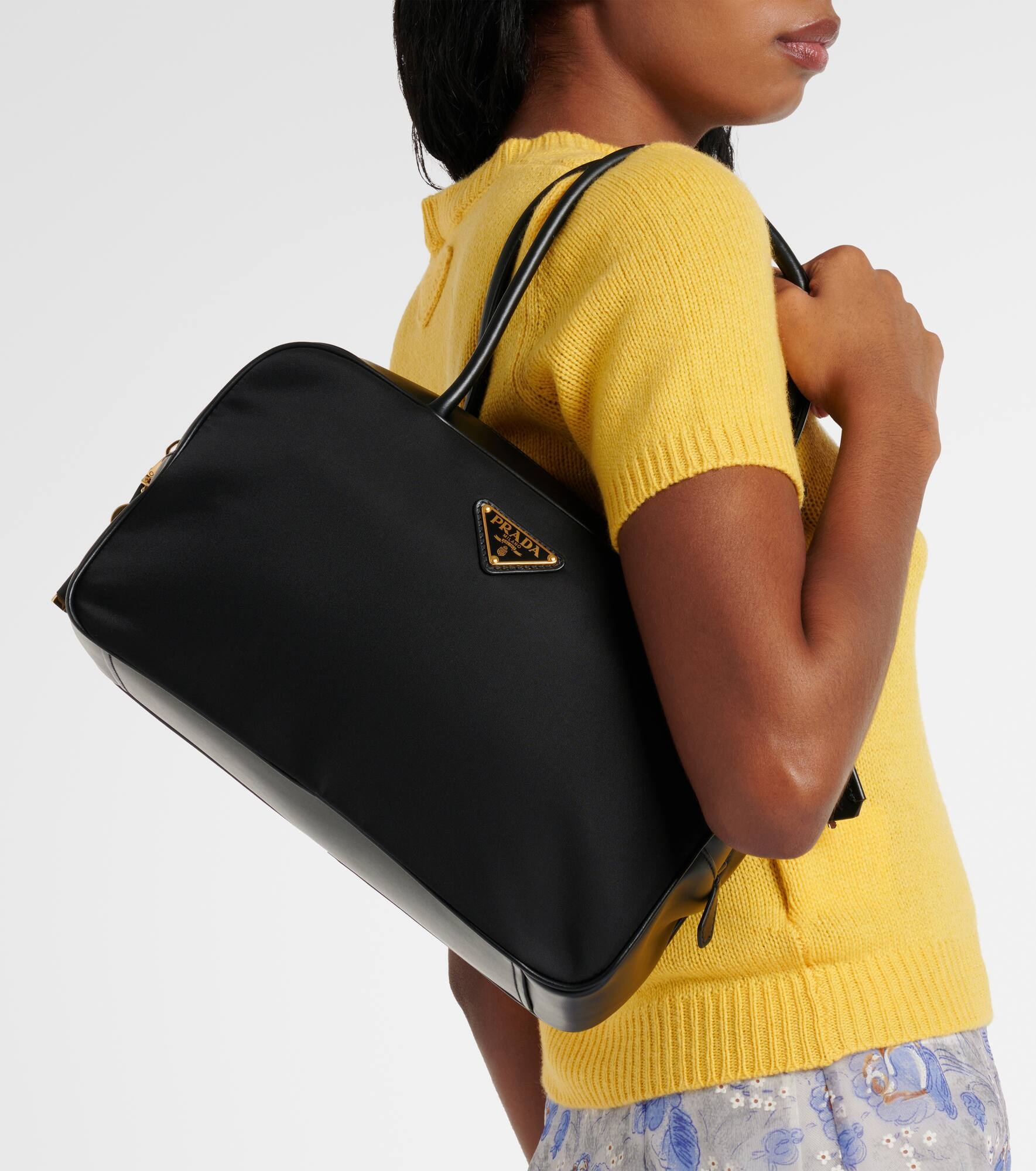 Re-nylon leather shoulder bag - 2