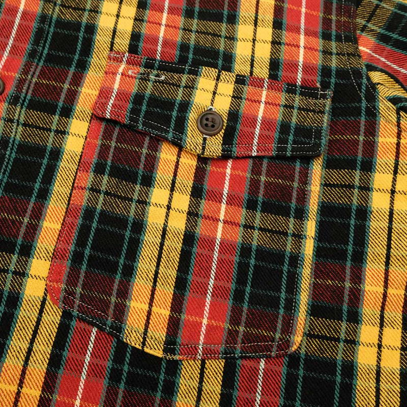 Lot.3022 FLANNEL SHIRTS WITH CHINSTRAP - F-Pattern - ONE WASH - WH-3022F24 5