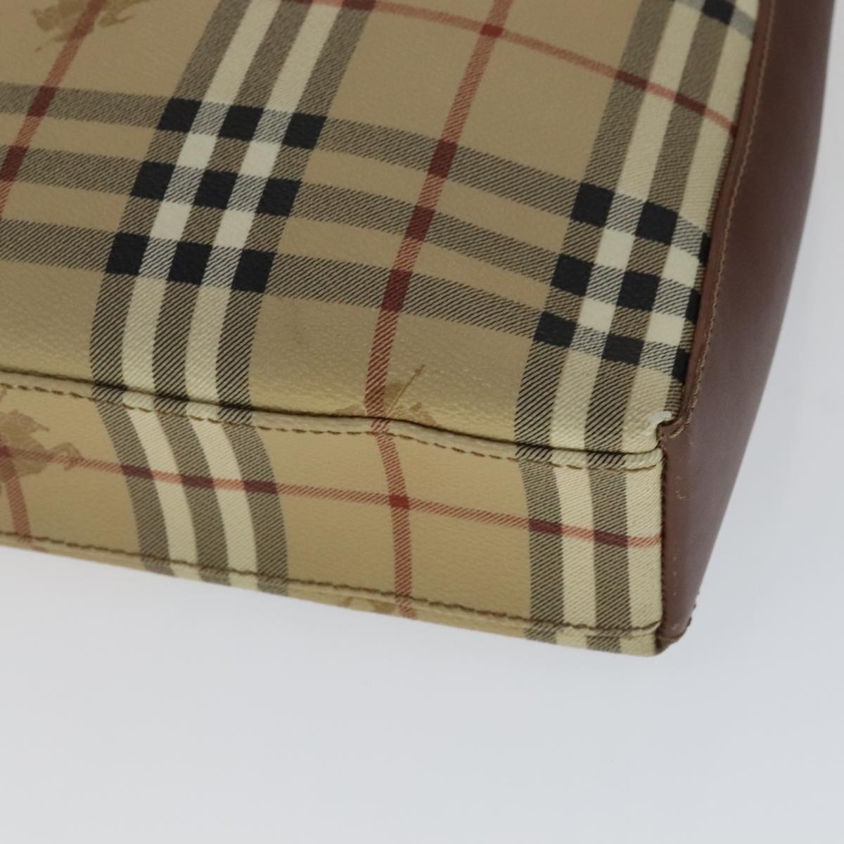 Burberry Nova Check Shoulder Bag Pvc Leather Beige - 15