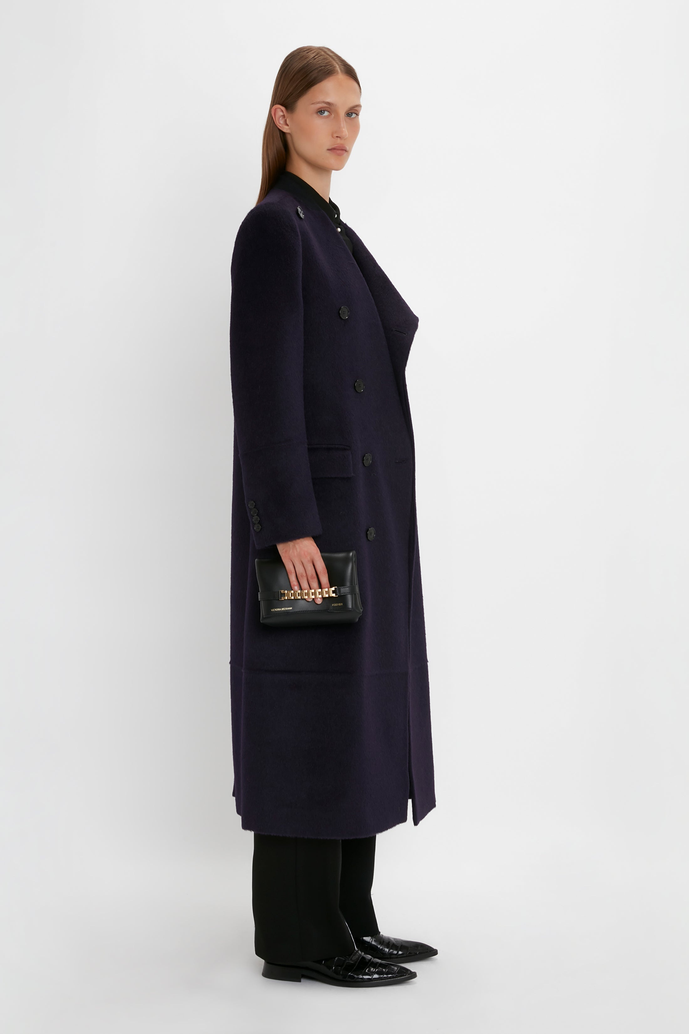 Wrap Front Coat In Blackberry - 9