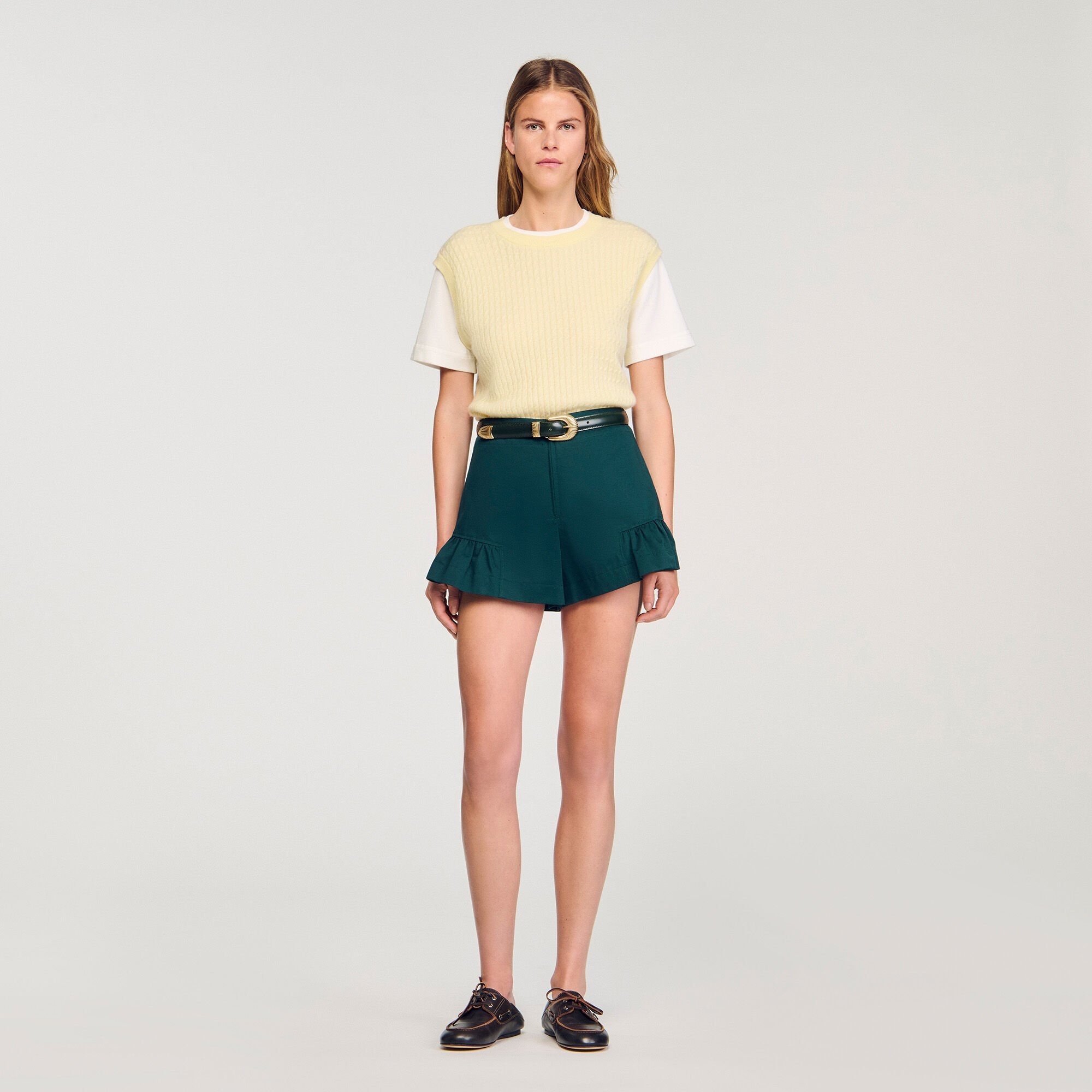 DUAL-MATERIAL KNIT SWEATER - 1
