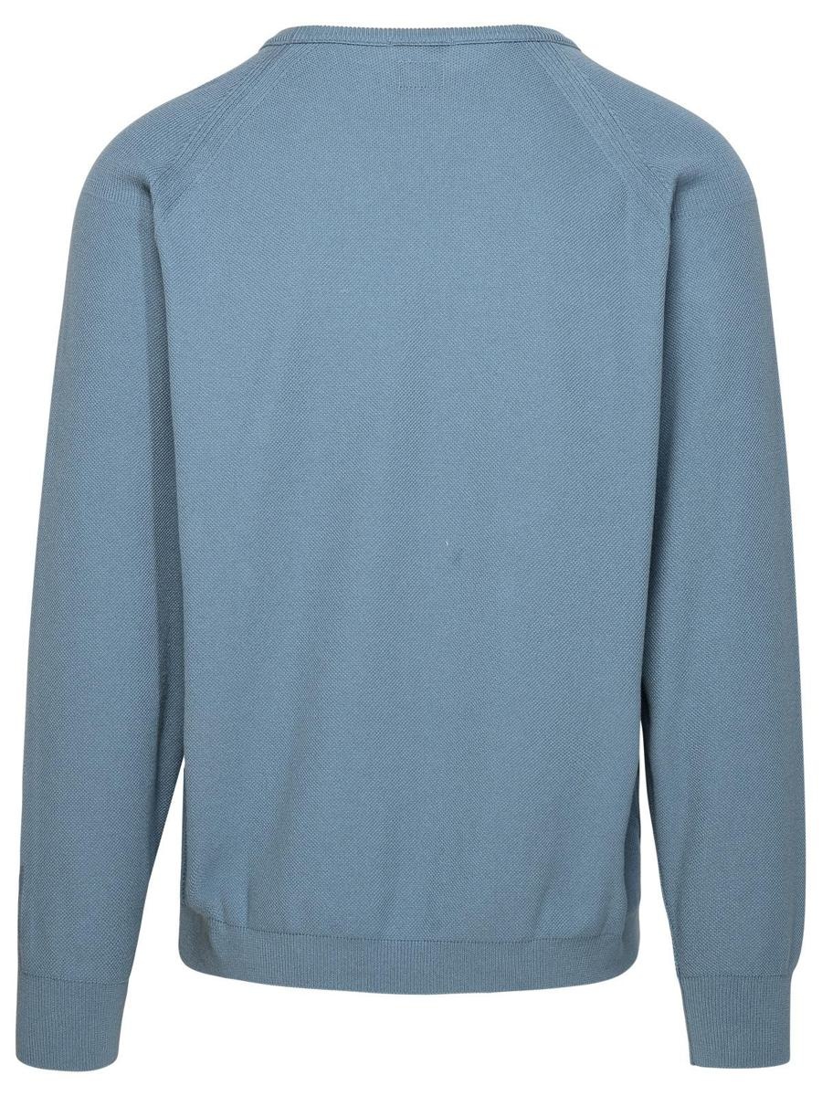 C.P. COMPANY PETROL BLUE COTTON BLEND SWEATER - 3