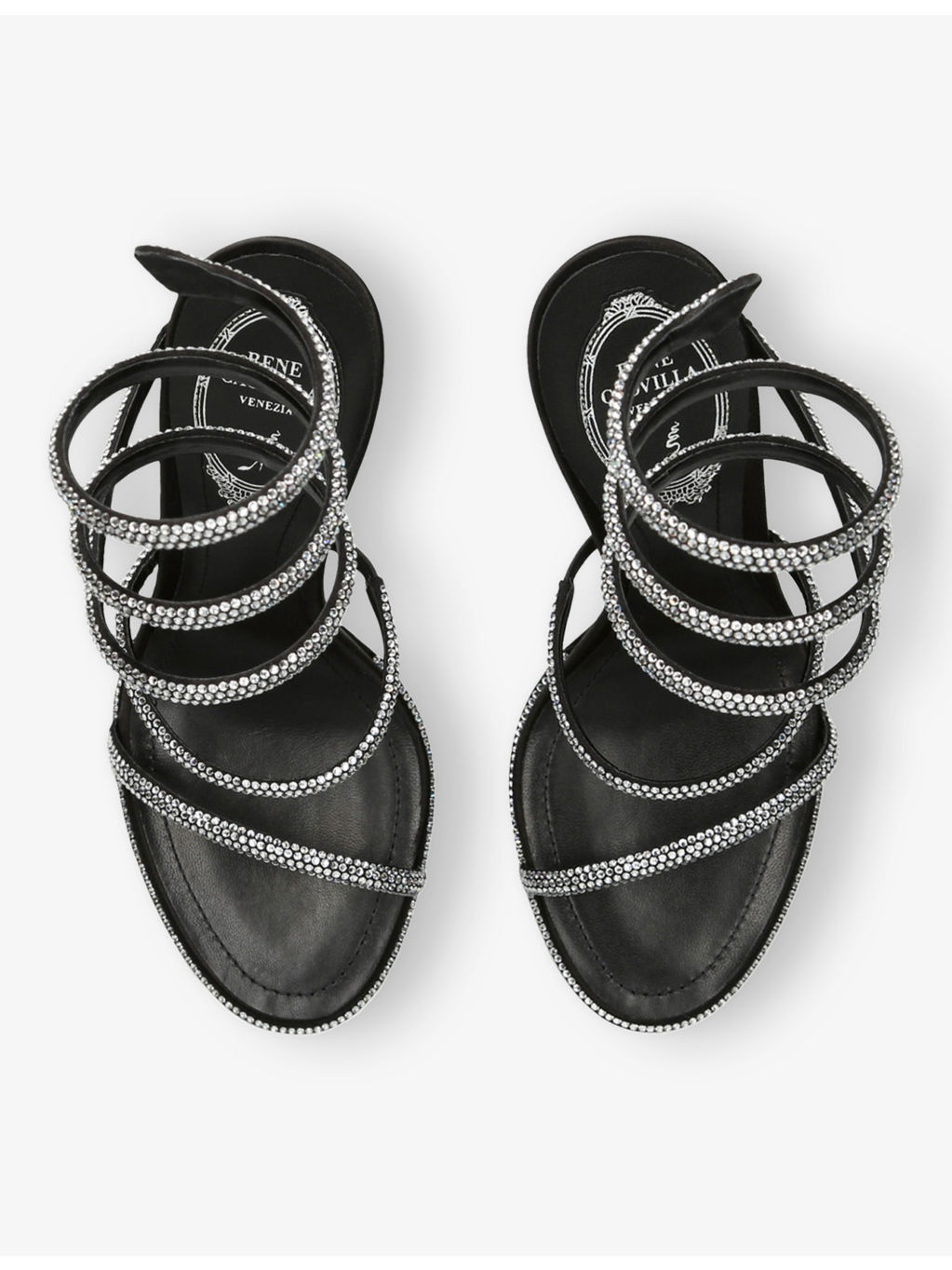 Cleo 105 Crystal-Embellished Satin Heeled Sandals - 4