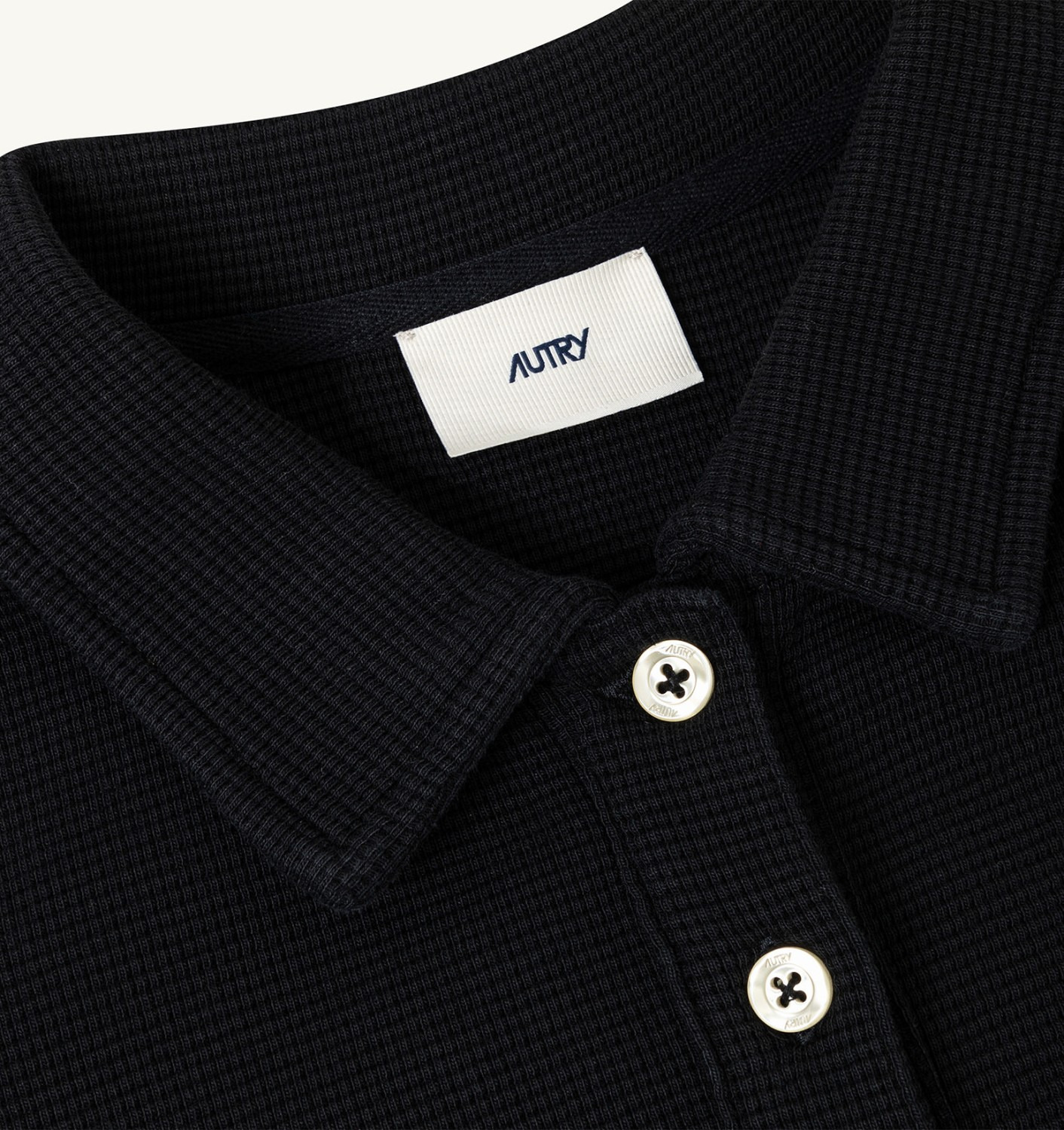 TONAL LOGO WAFFLE POLO MAN - 4