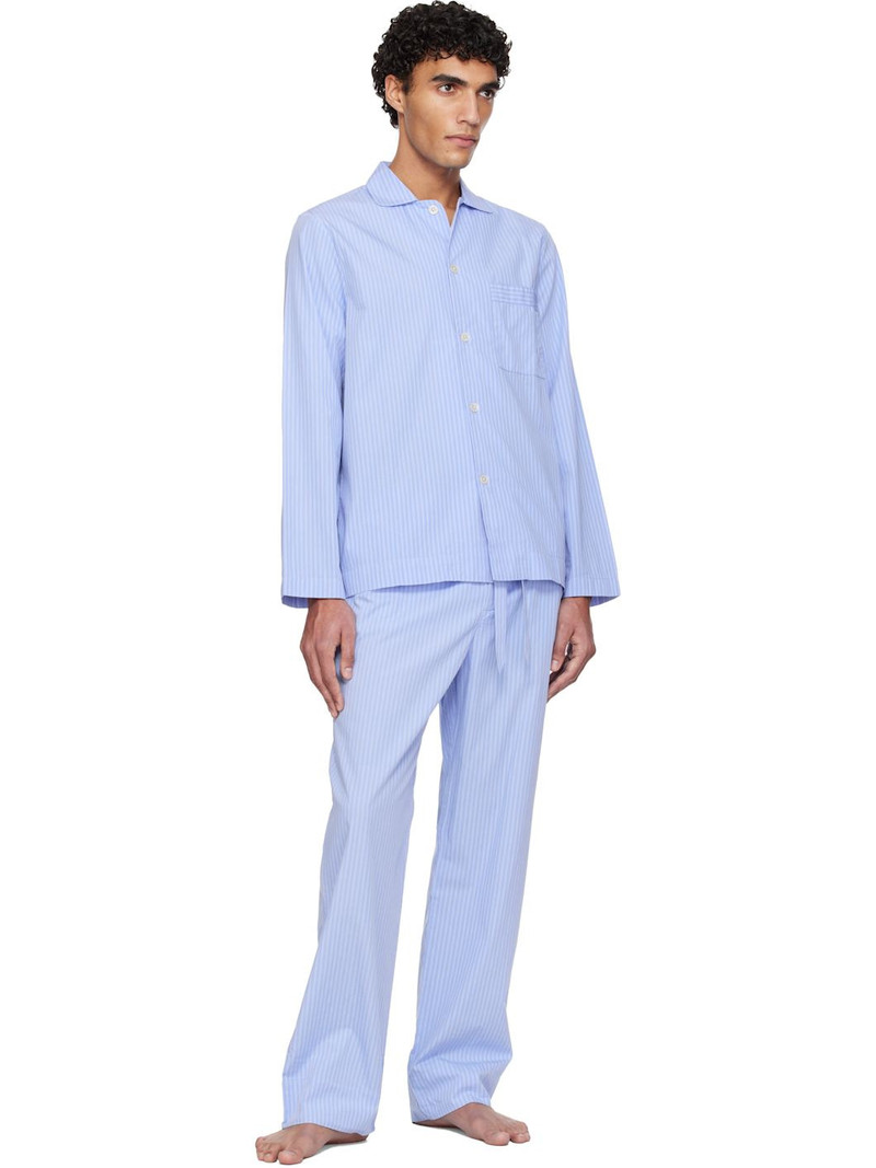 TEKLA Blue Poplin Pyjama Pants outlook