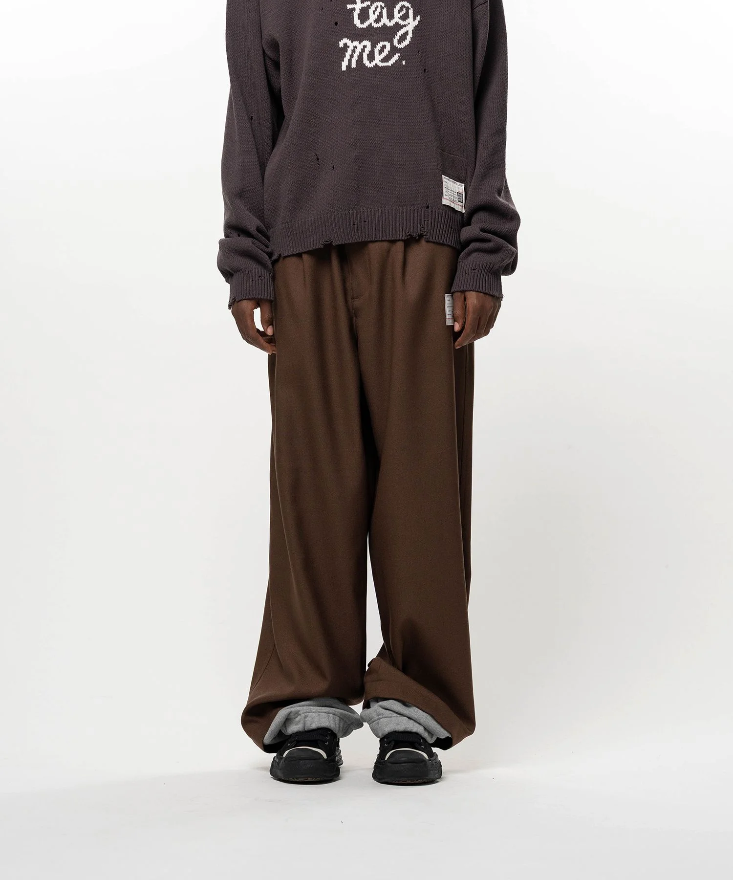 Sweat Layered Twill Pants - 1