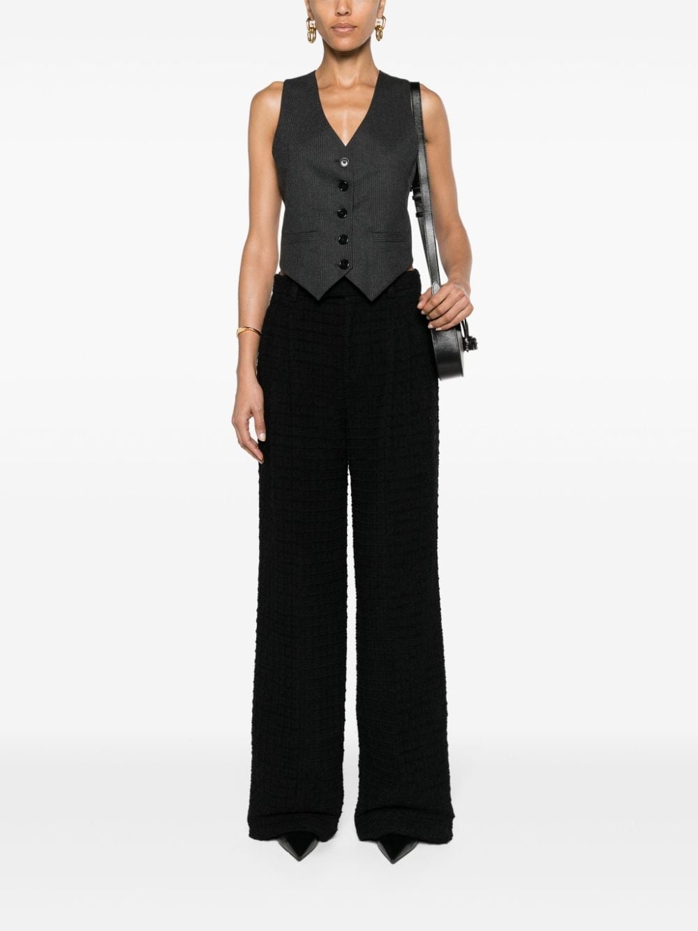 waffle-effect tweed trousers - 2