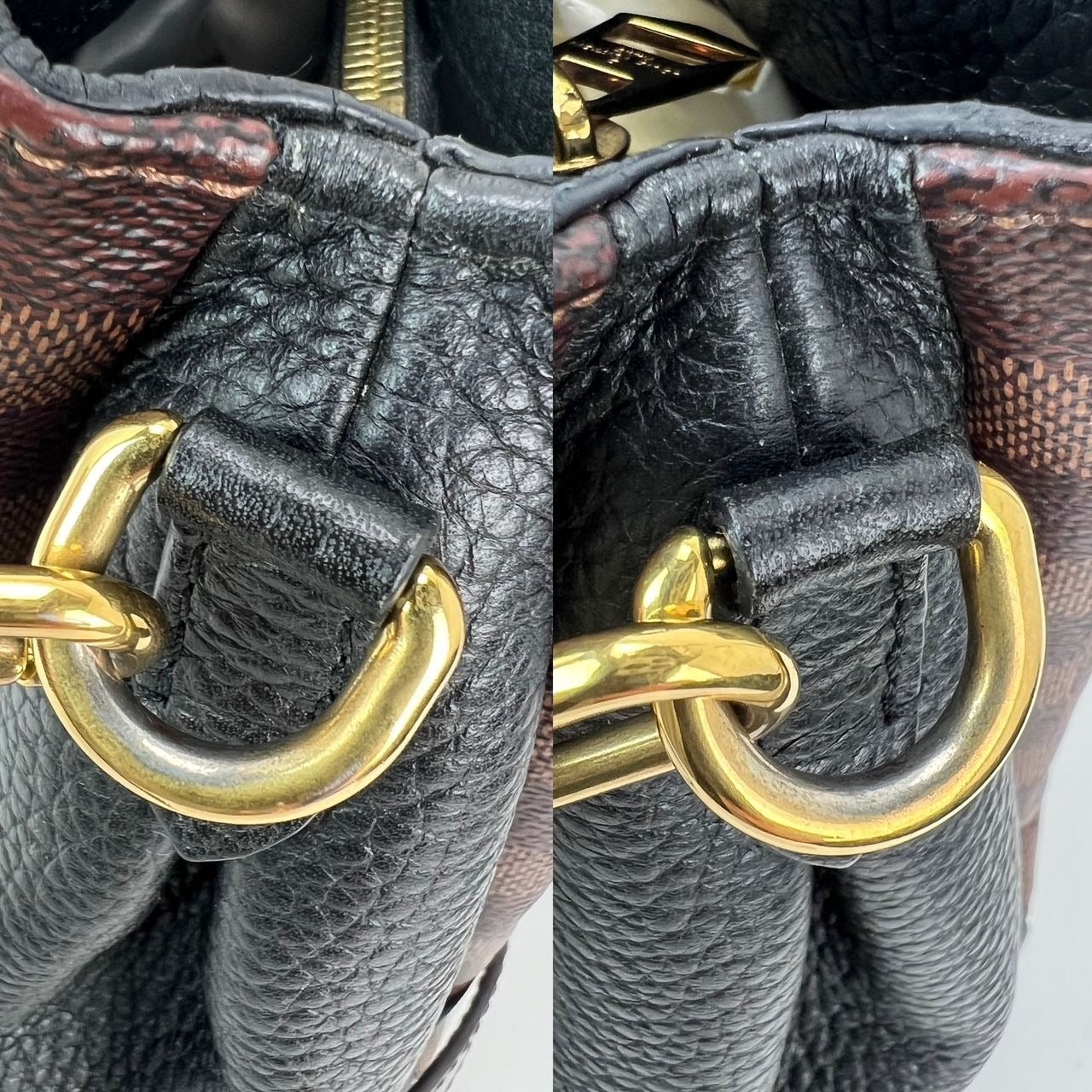 Louis Vuitton Damier EbeneCuir Taurillon Brittany Black Shoulder Bag - 5